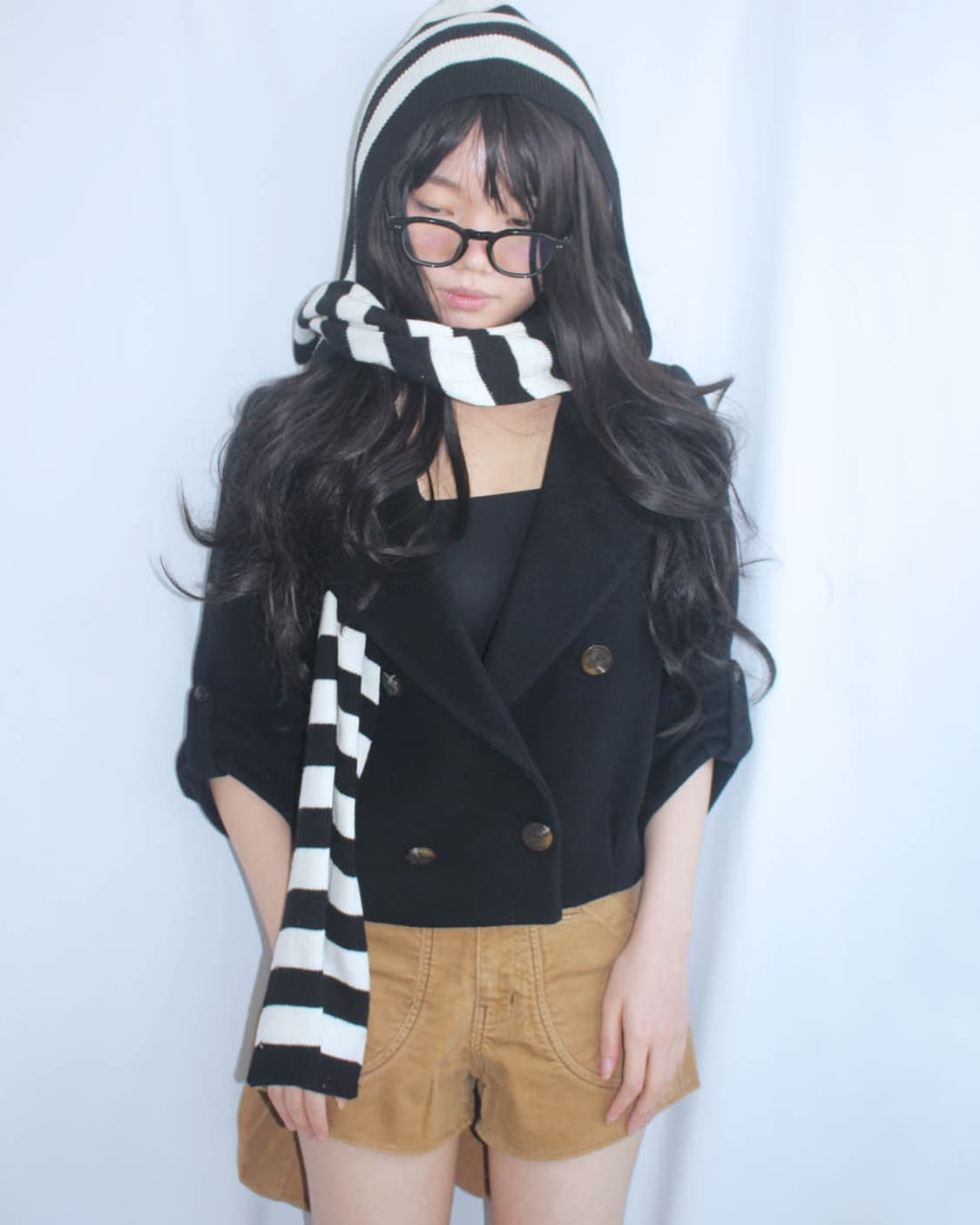 Attachable stripe hood shirring jacket 상품이미지9