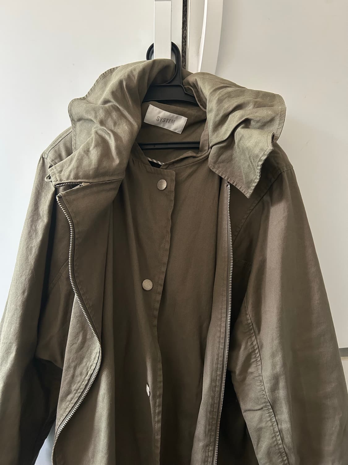 system 비대칭 하이넥 야상 상품이미지3