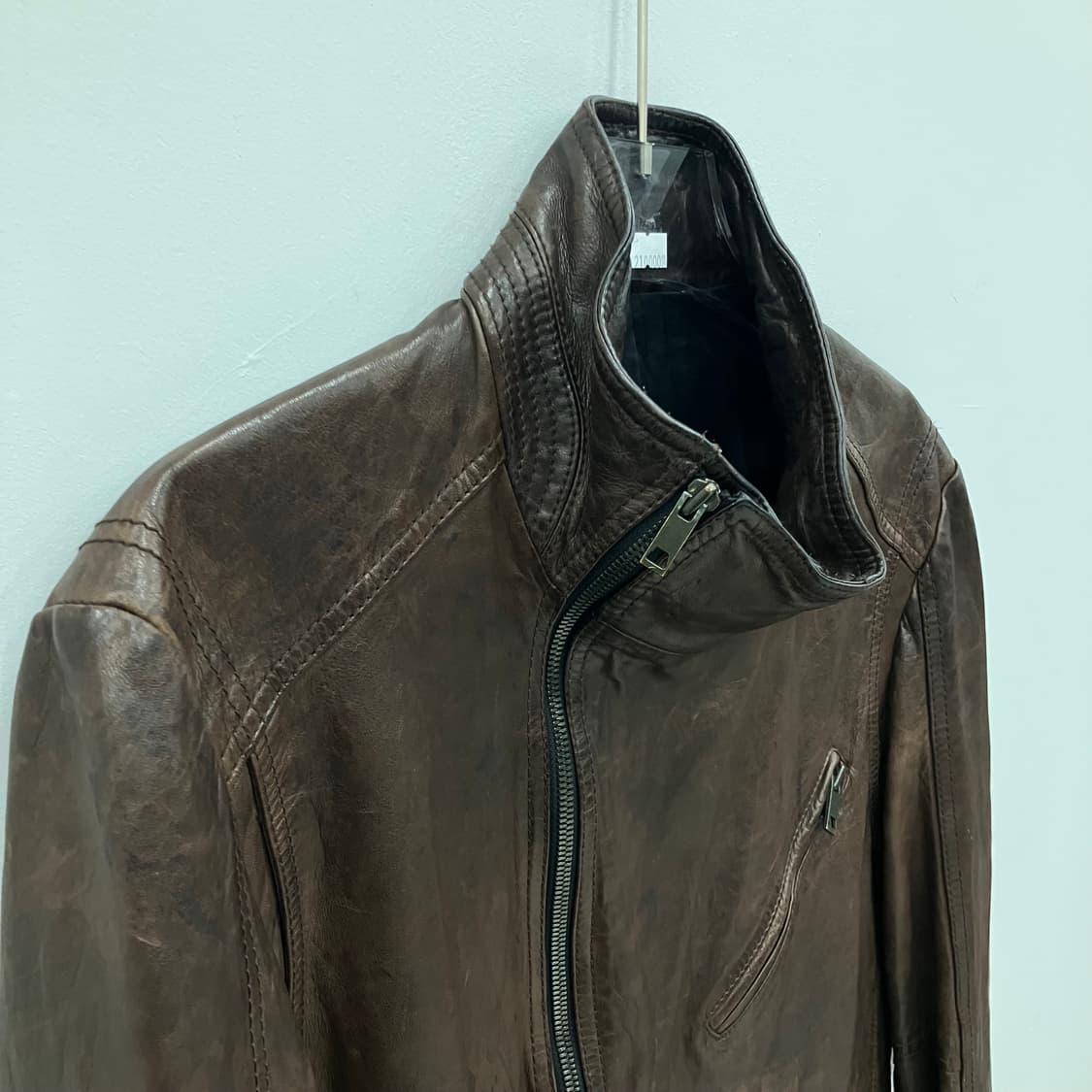 솔리드옴므 우영미 브라운 사선 지퍼 양가죽 자켓 105 상품이미지5