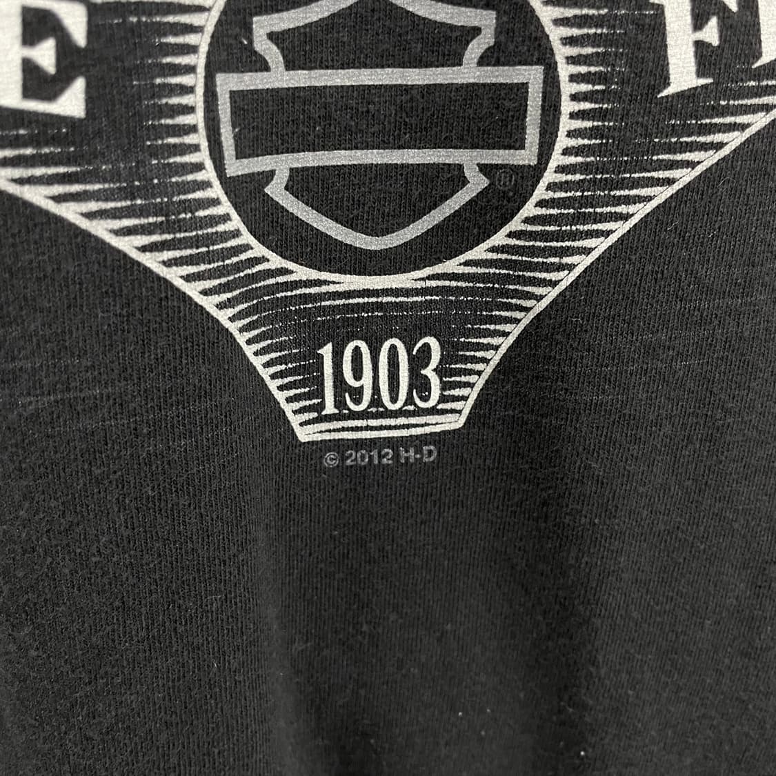 할리데이비슨 불독 도마뱀 그래픽 페이딩 빈티지 반팔 티셔츠 상품이미지5