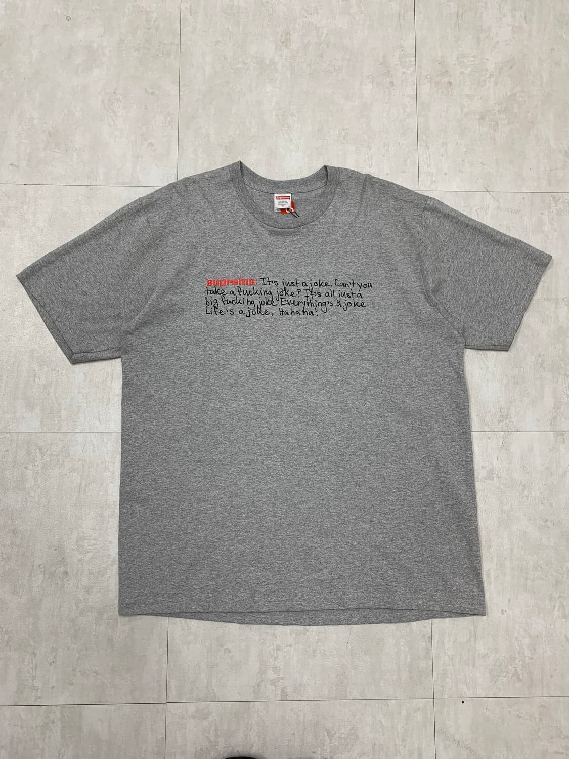 슈프림 조크 티셔츠 헤더 그레이 FW25 #590 상품이미지1