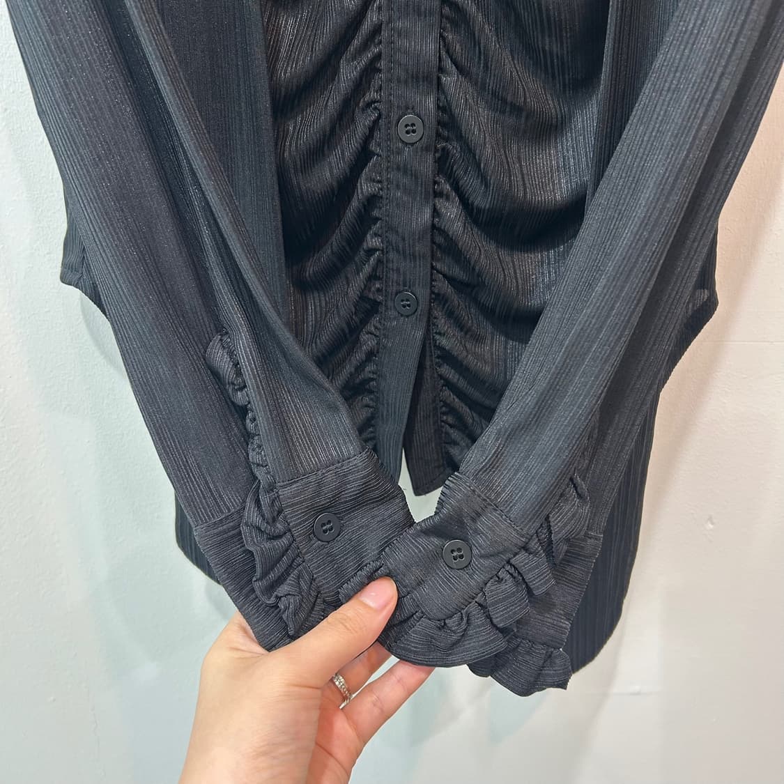 블랙 스카프 블라우스 가디건 상품이미지3