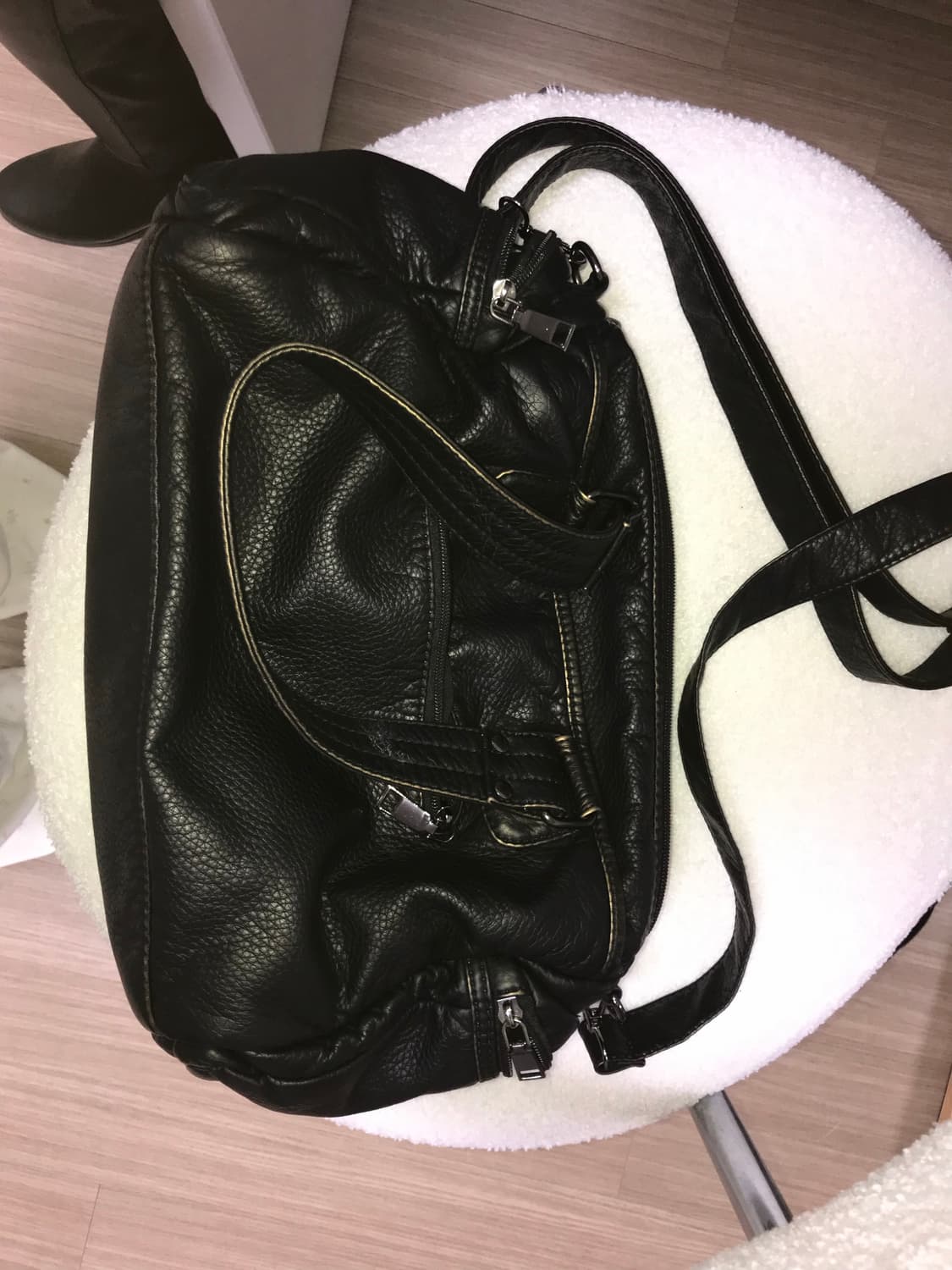 블랙 페이크레더 백 상품이미지2