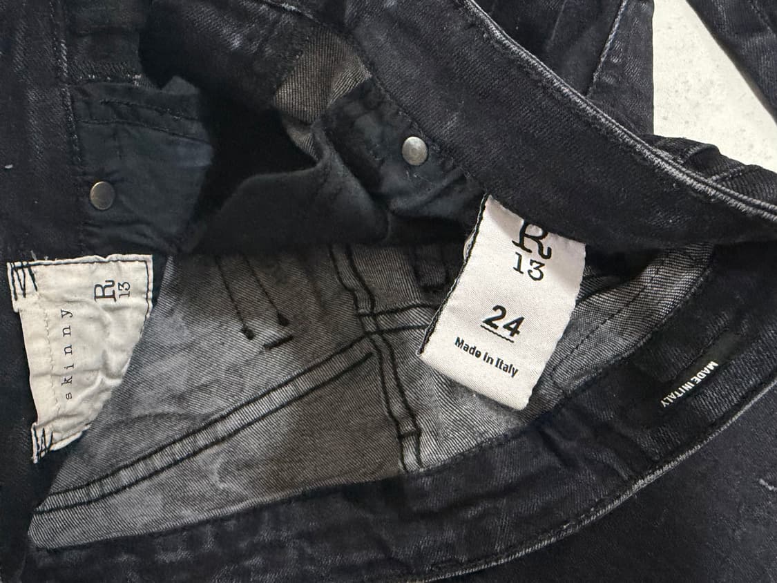 R13 블랙 로우라이즈 스키니진 상품이미지3