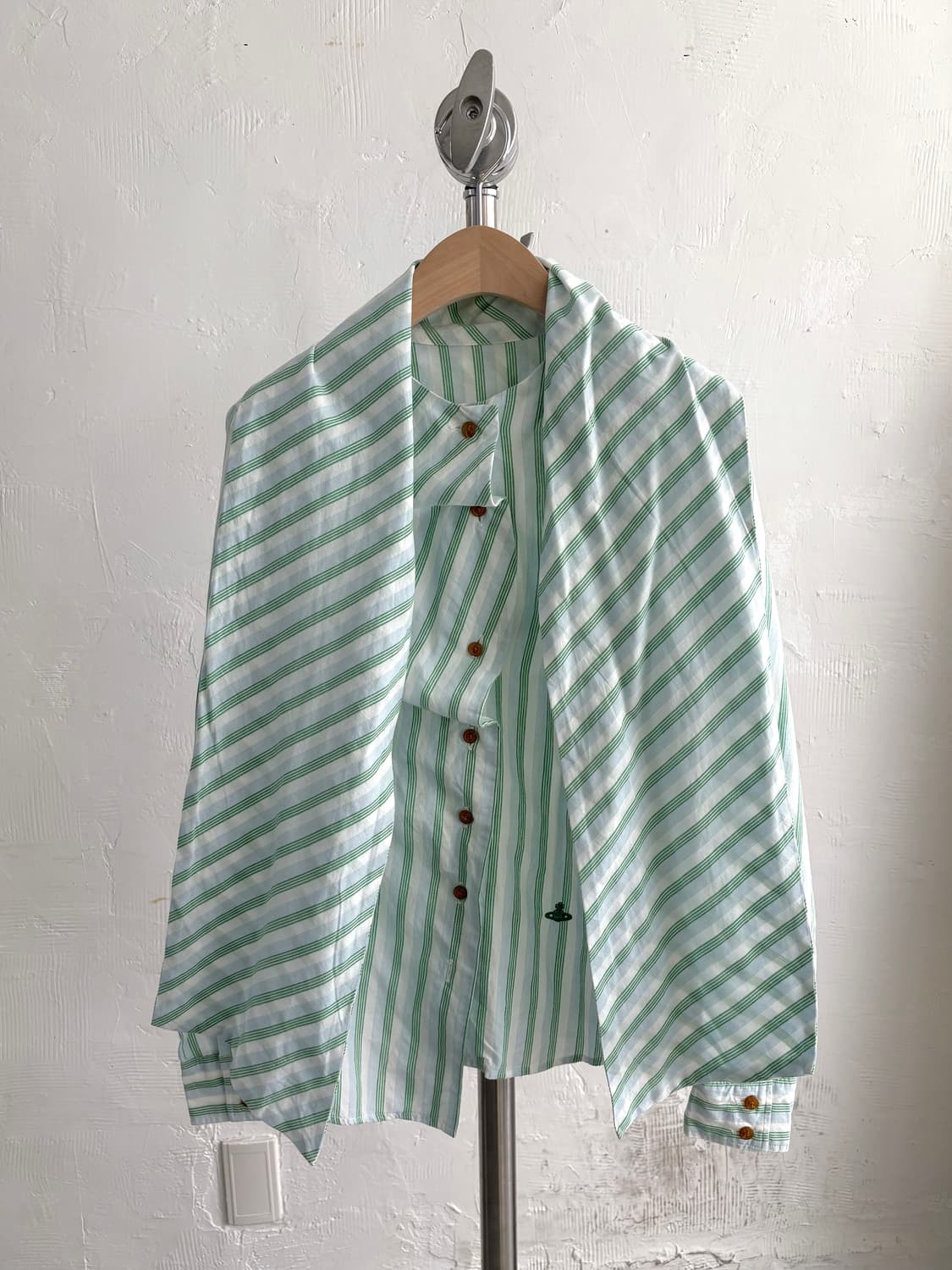 Vivienne Westwood 비비안웨스트우드 그린 스트라이프 셔츠 상품이미지3