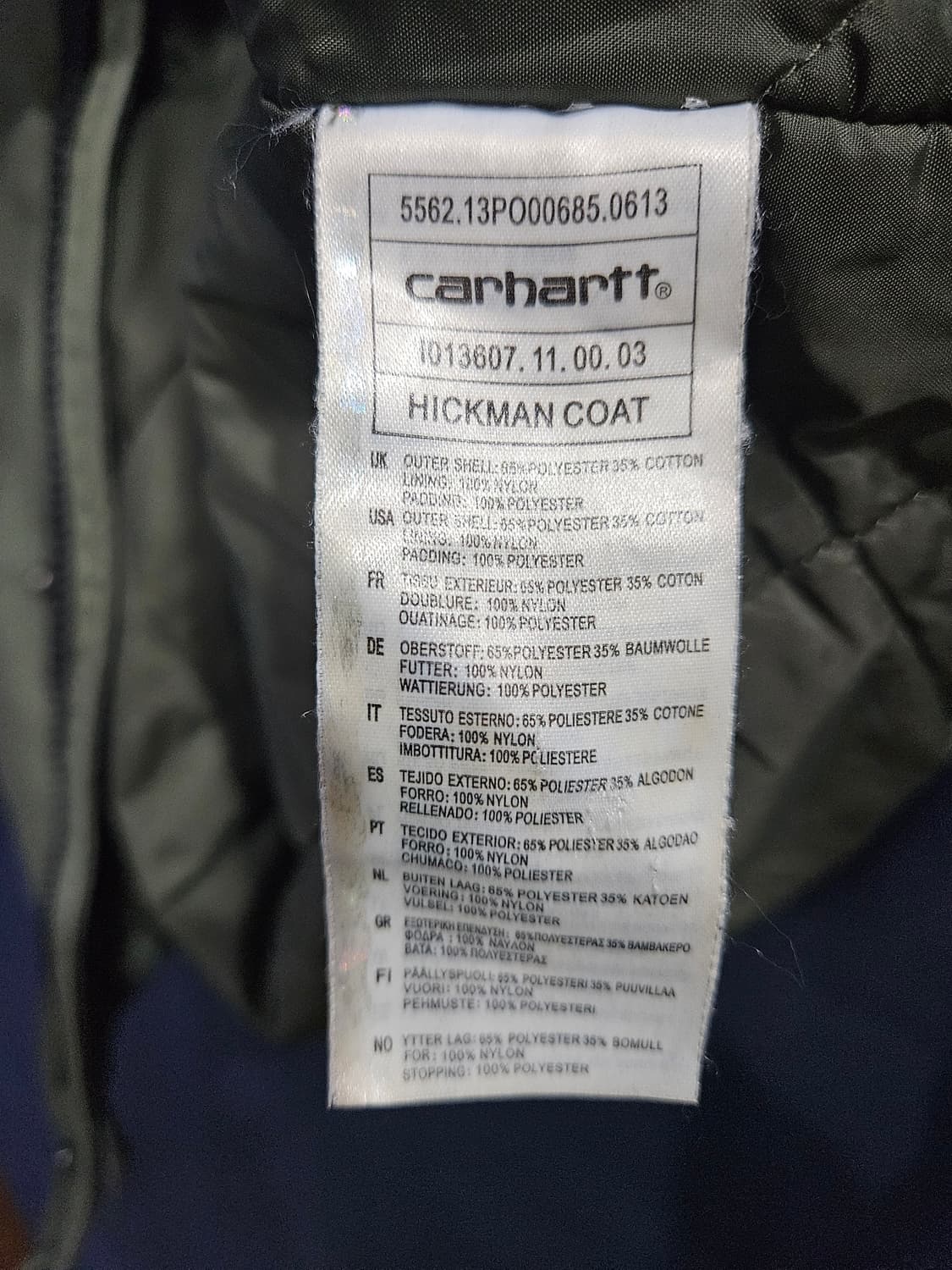 칼하트 카키컬러 남성 95 야상점퍼 자켓  상품이미지10