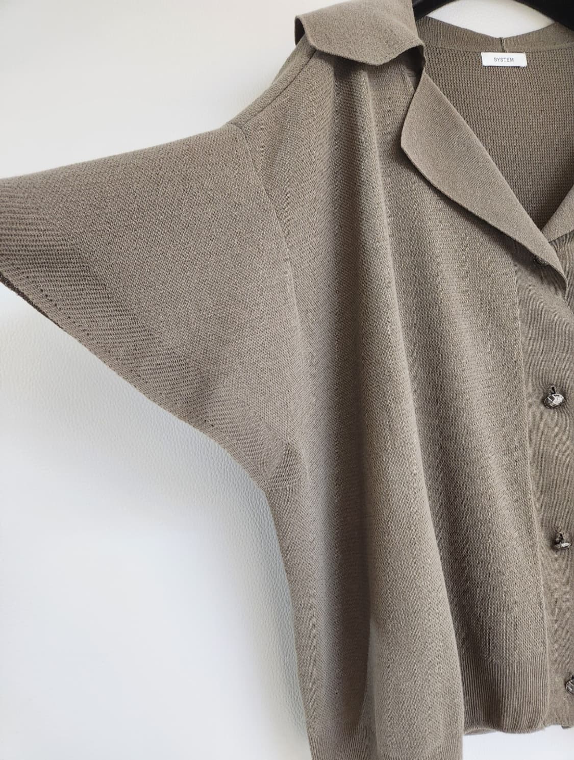 시스템 루즈핏 반팔 가디건 프리사이즈 상품이미지5
