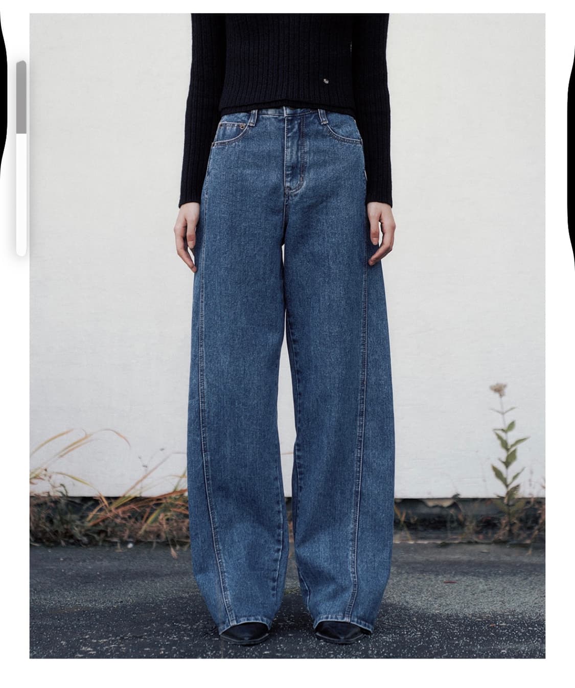 니브 와이드 데님 팬츠 line point wide denim pants 상품이미지1