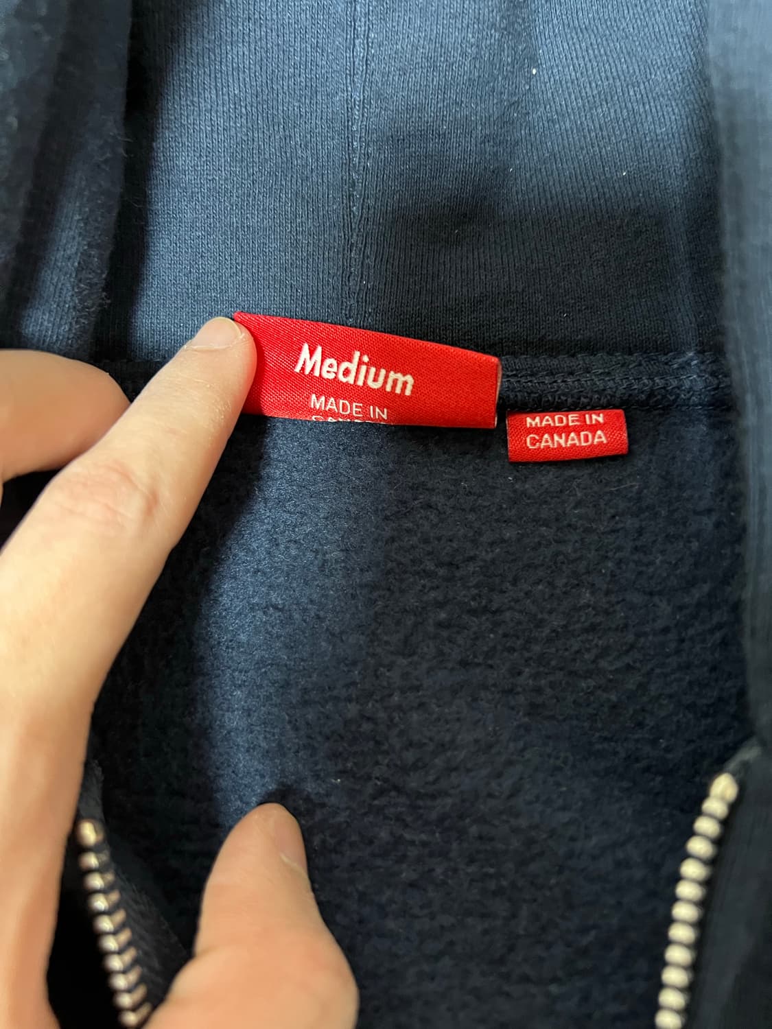 슈프림 스몰 박스 로고 네이비 후드집업 m 미디움 상품이미지4