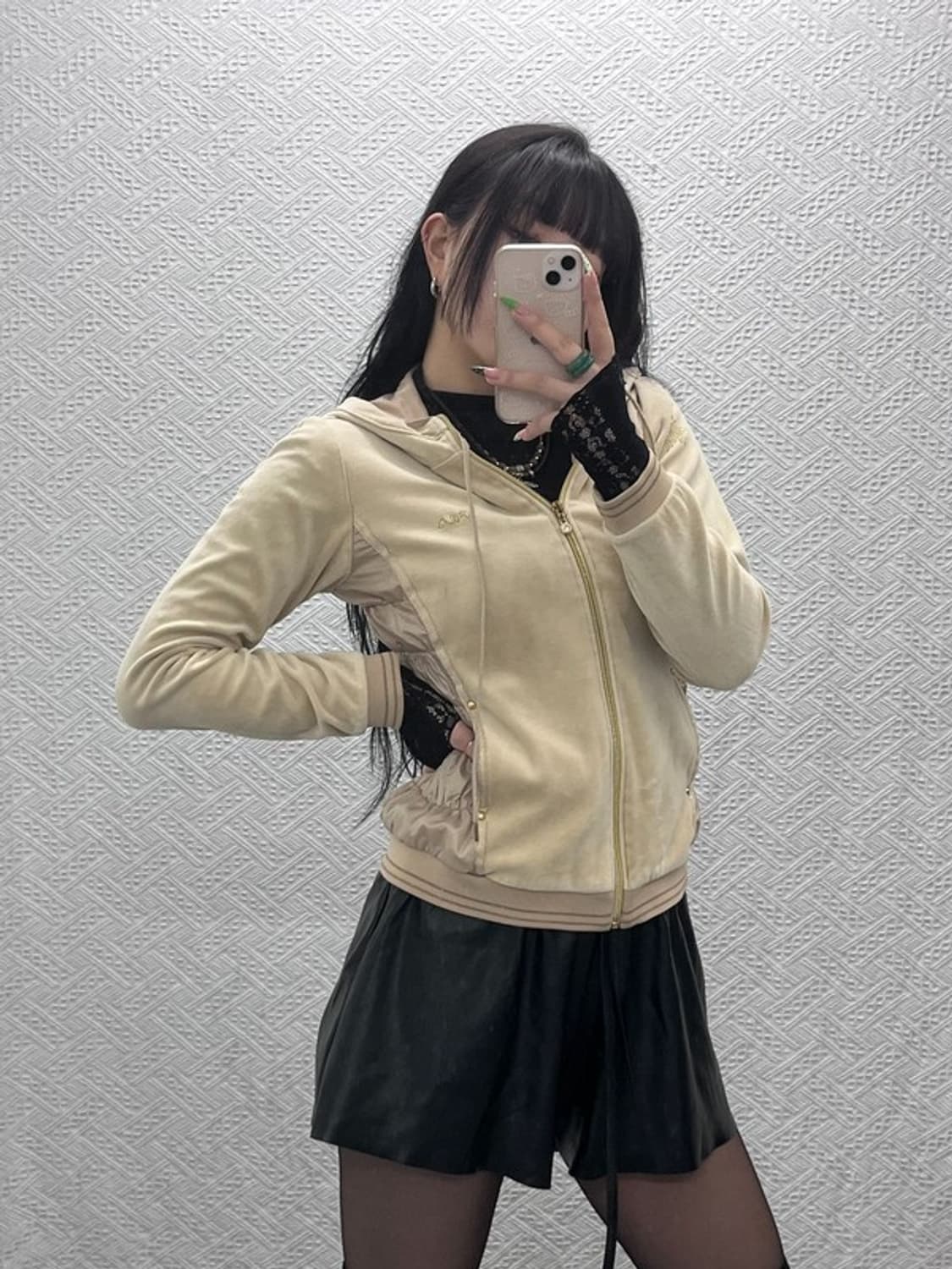 휠라 레트로 폭닥 벨벳 셔링 러블리힙 후드 집업 M C09117 상품이미지2