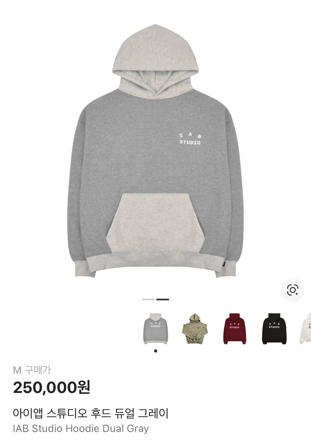 아이앱 스튜디오 후드 듀얼 그레이 M 상품이미지1