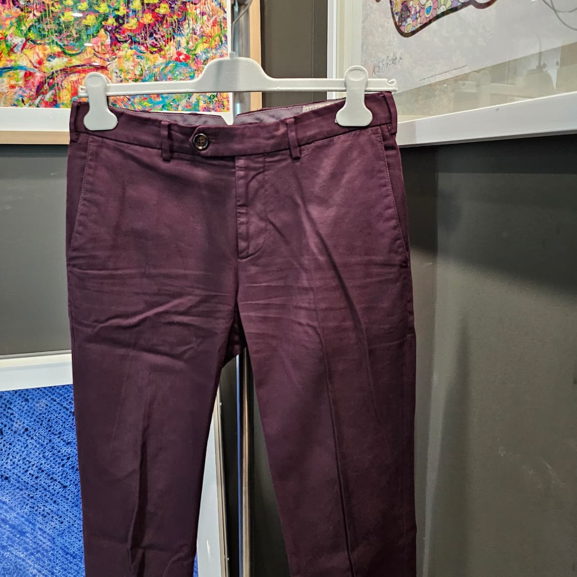 브루넬로 쿠치넬리 버건디 코튼 팬츠 상품이미지2