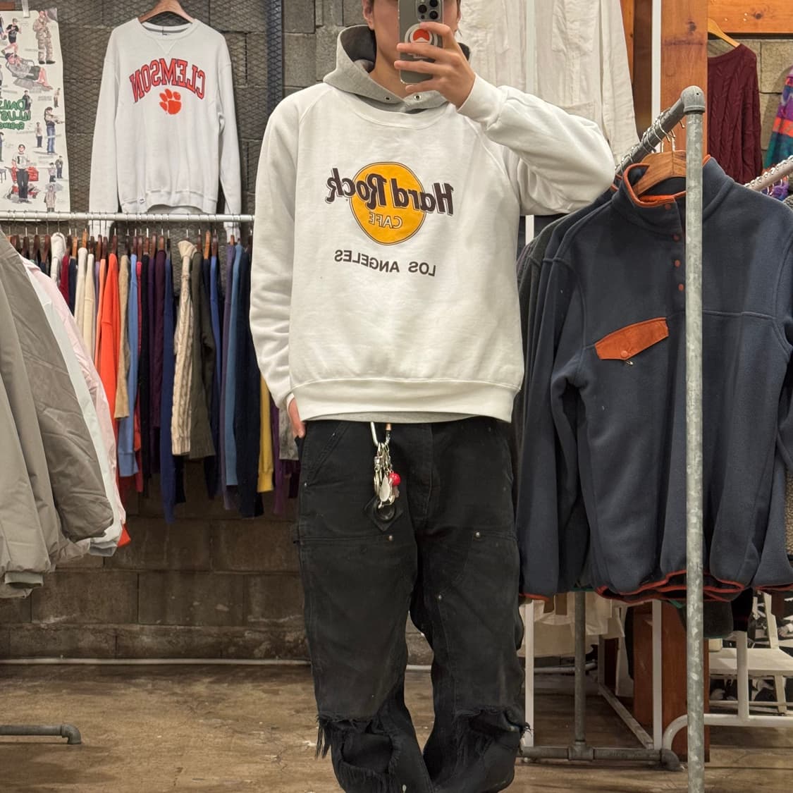 90s USA 하드락 스웻셔츠 LA 상품이미지2