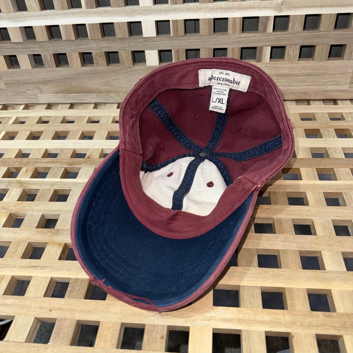 아베크롬비 버건디 워시드 데미지 캡 상품이미지4