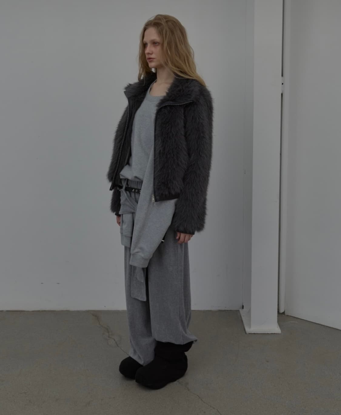 LCDC 뉴 퍼 집업 자켓 그레이 상품이미지3