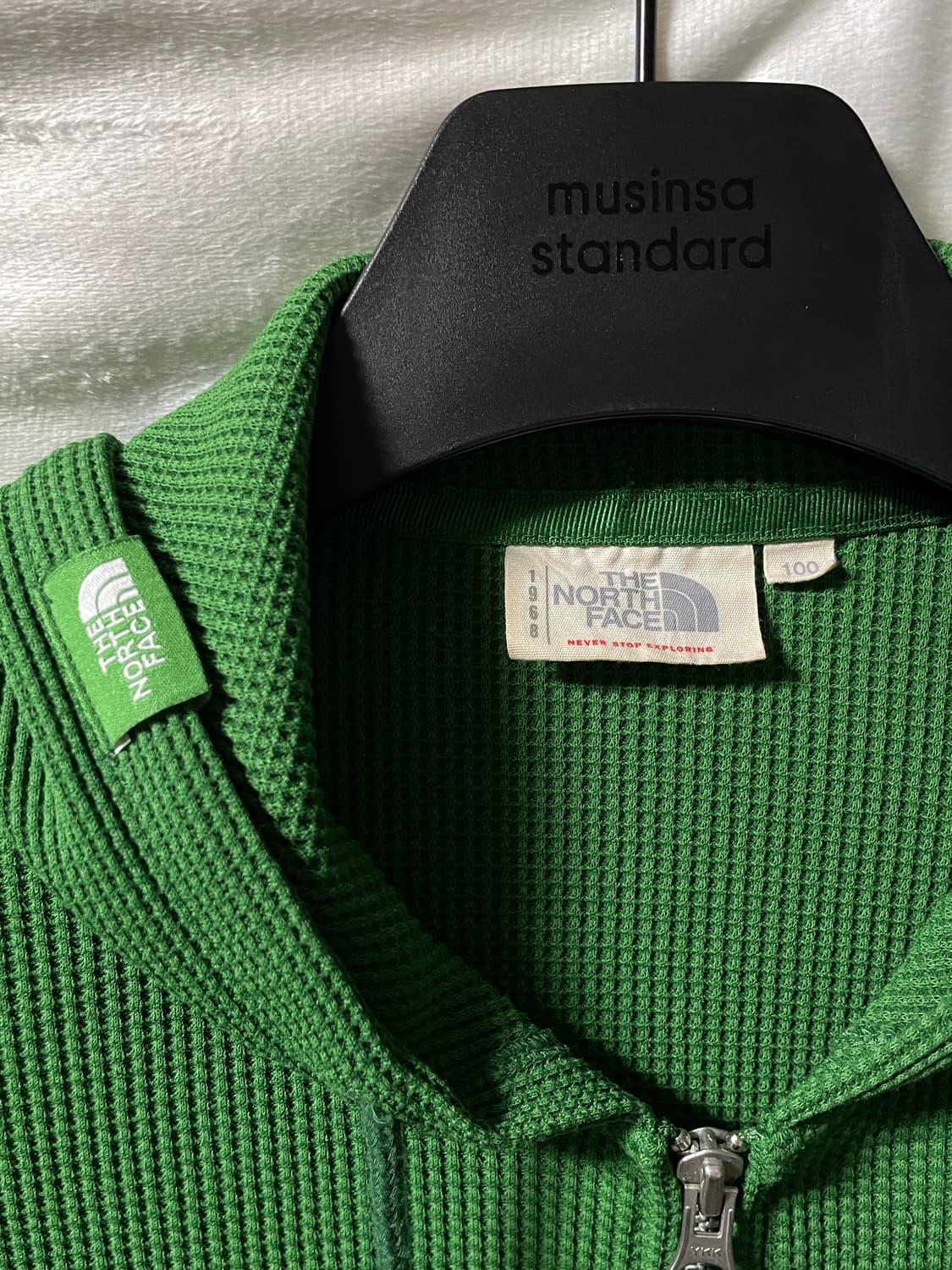 100L 노스페이스 와플 그린 후드집업 라지 상품이미지6