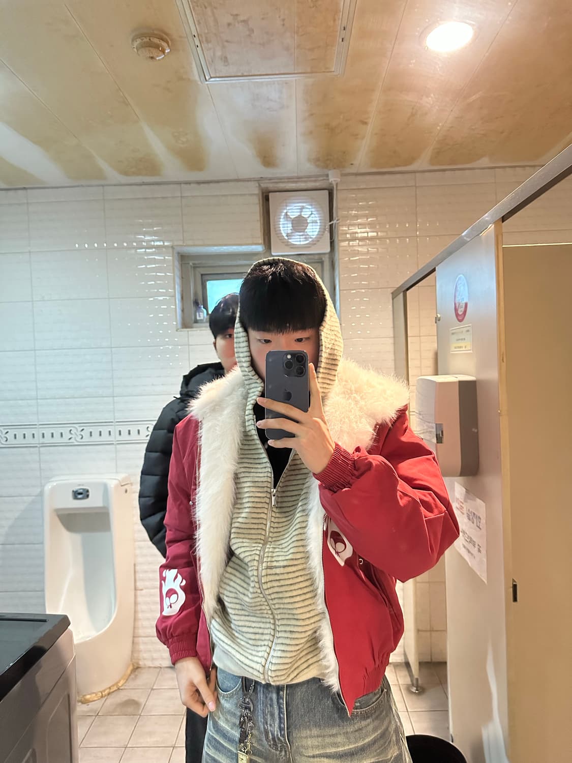 숏 기장 크롭 퍼 후드 자켓 상품이미지1