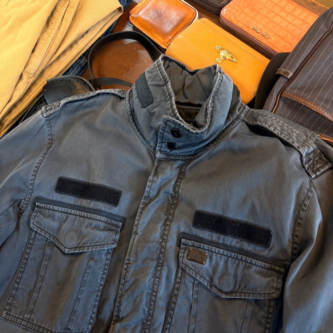 디젤 밀리터리 베이스 소매 라인 디테일 자켓 상품이미지3