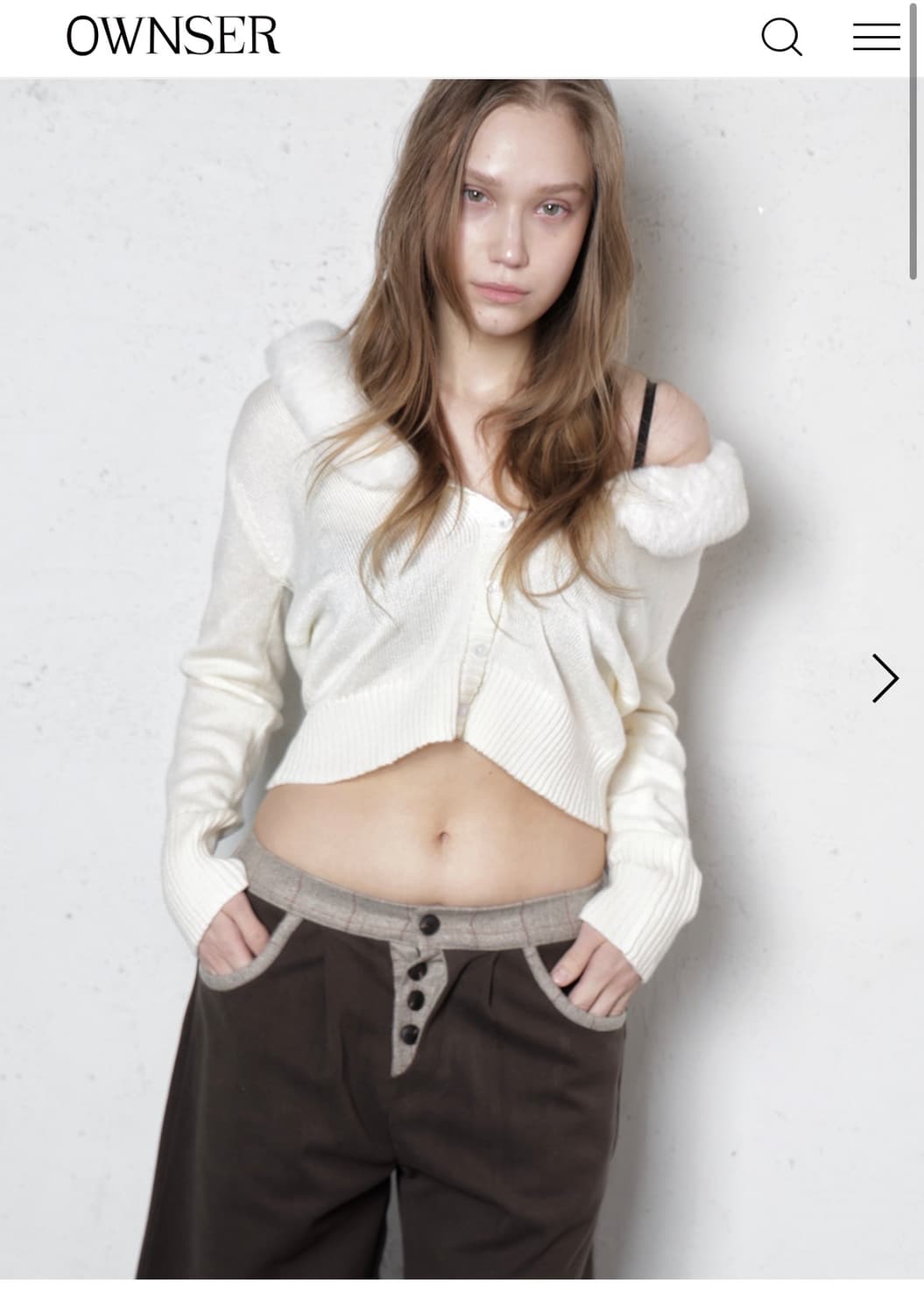 오운서 버니 퍼 가디건 새상품 상품이미지1