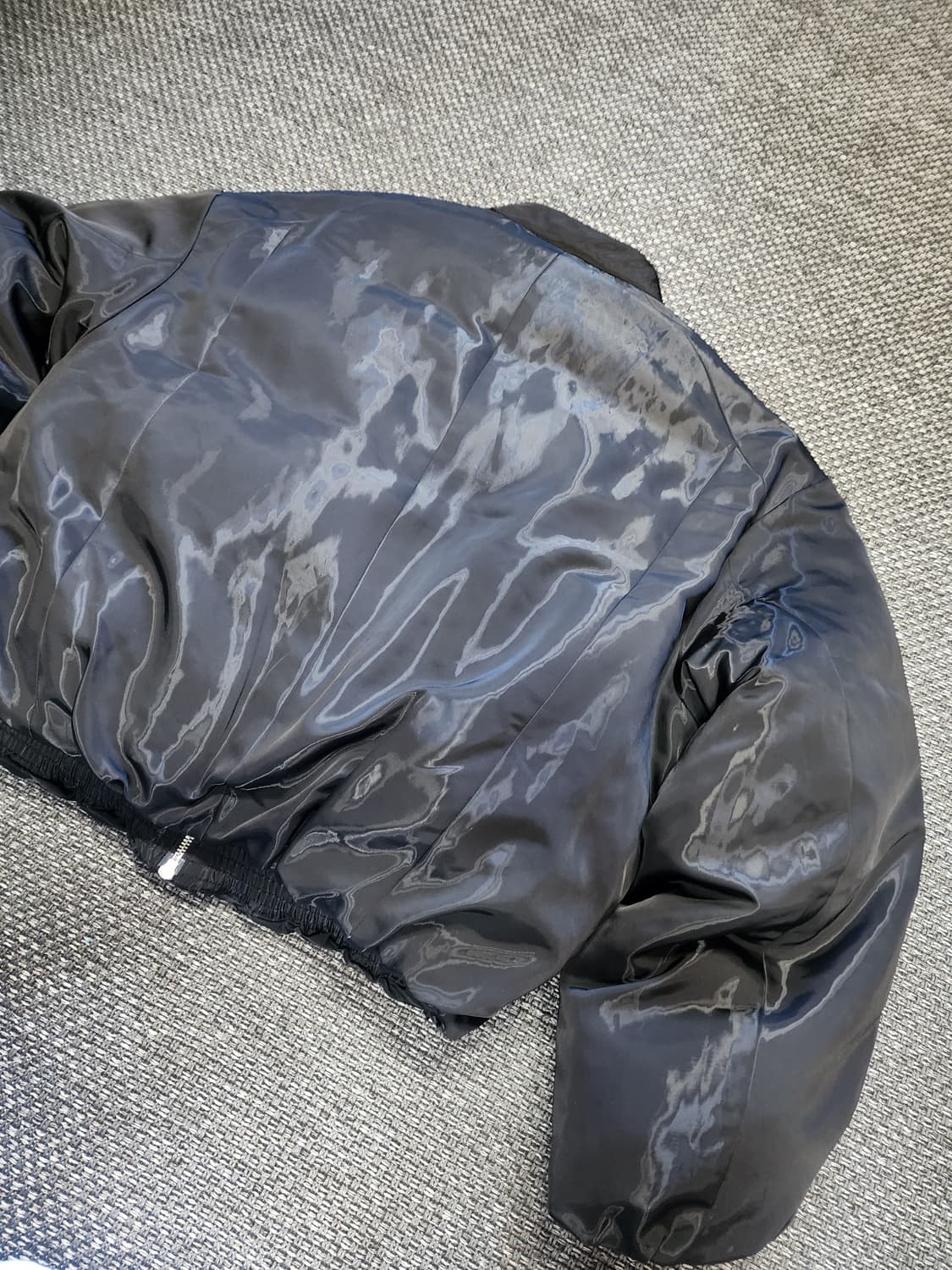 인사일런스 블랙 크롭 봄버 자켓 S 오버핏 상품이미지3