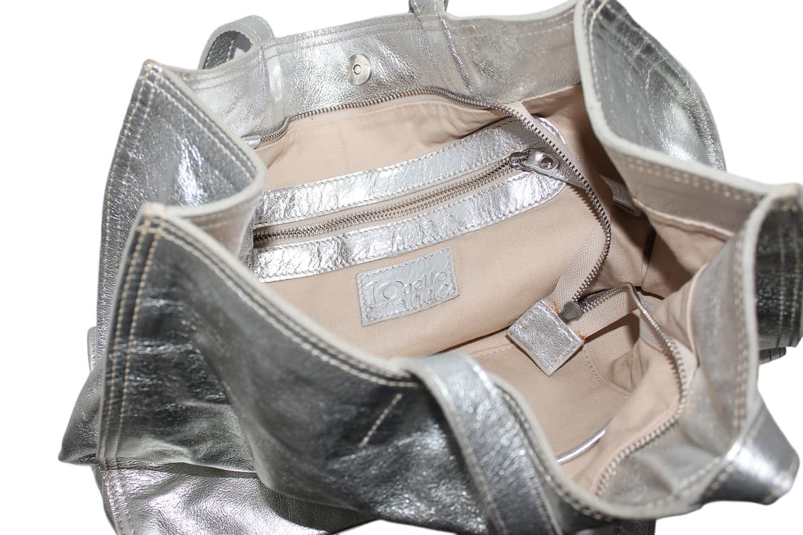 2000s ITALY 10 PELLE 메탈릭 스컬 토트백 상품이미지6