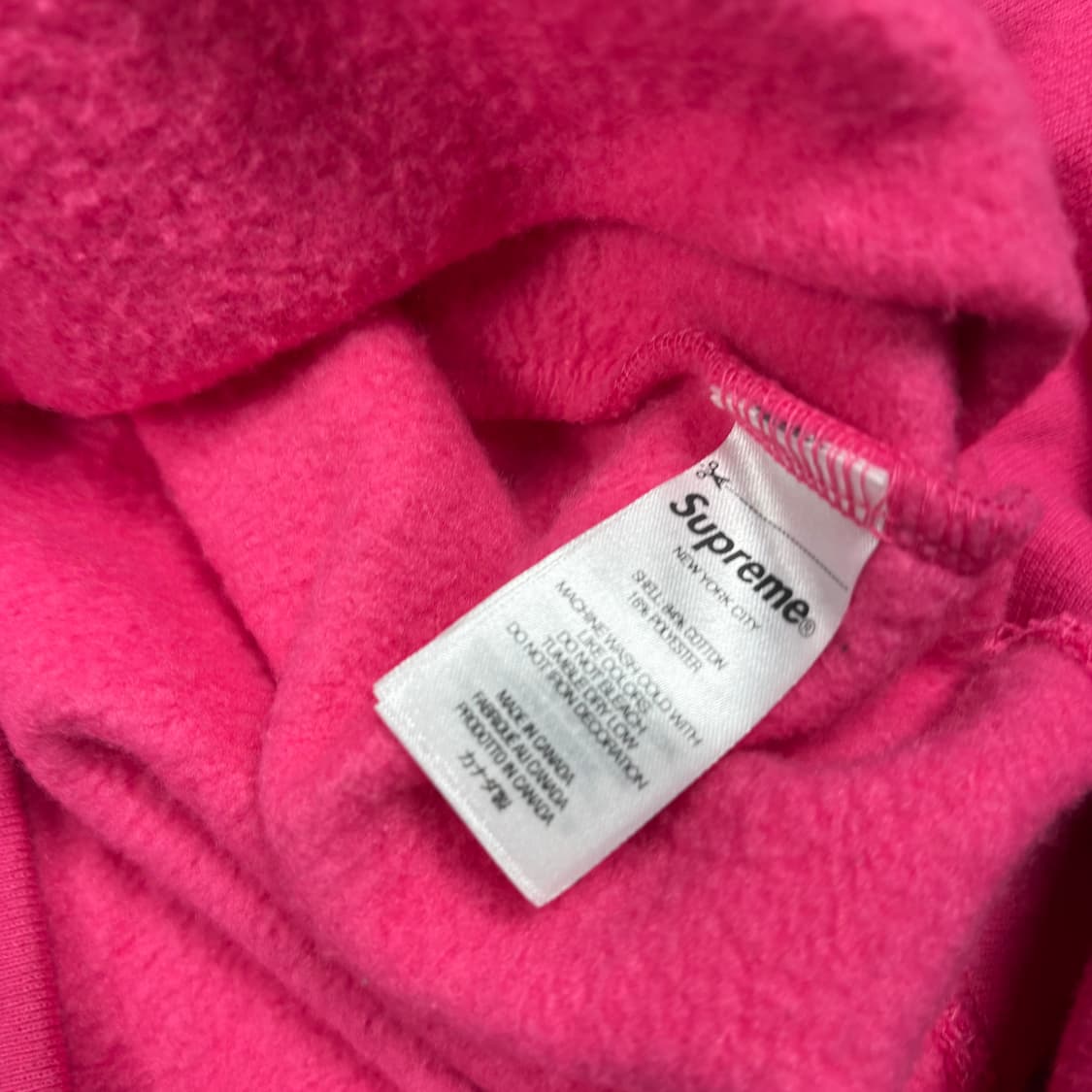 슈프림 핑크컬러 스몰 패치로고 후드티 상품이미지5