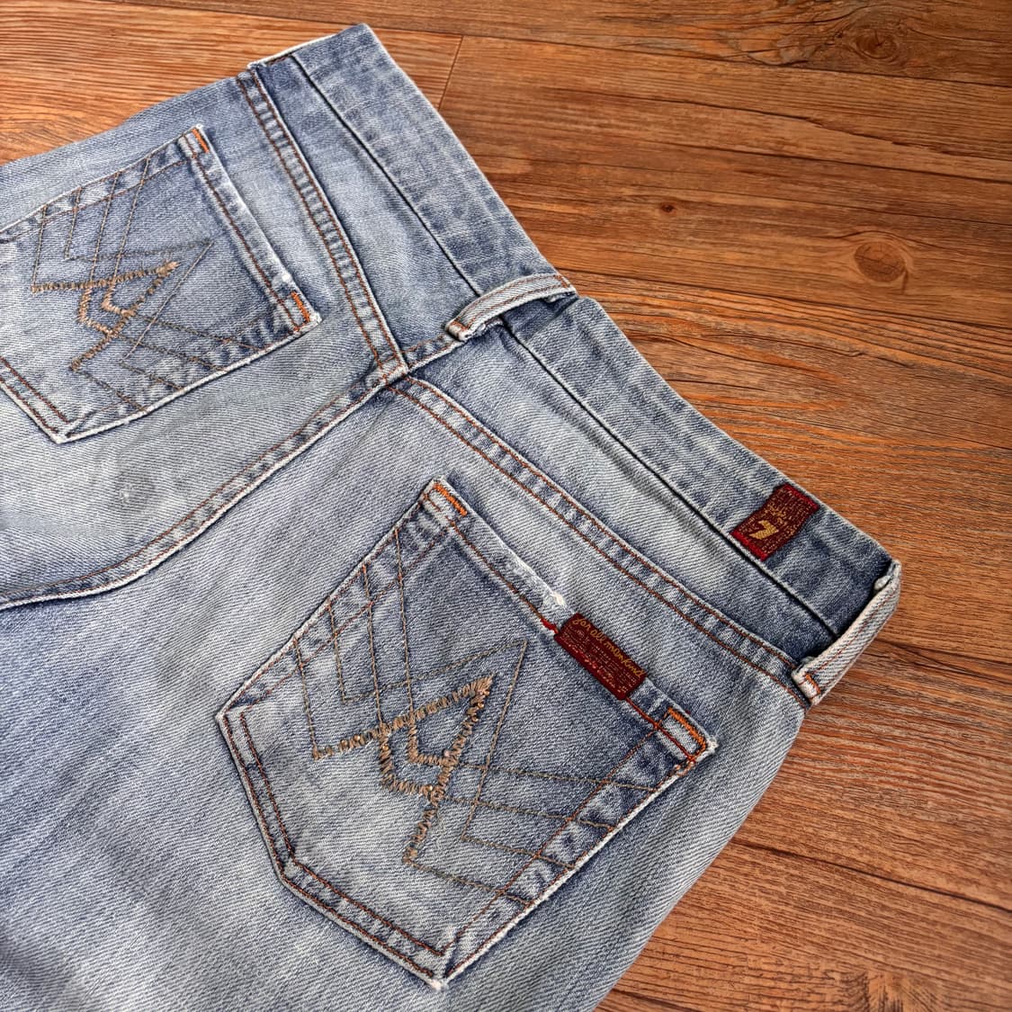 세븐진 26 부츠컷 청바지 연청 워싱 미국 수입 데님 수입 포켓 상품이미지6