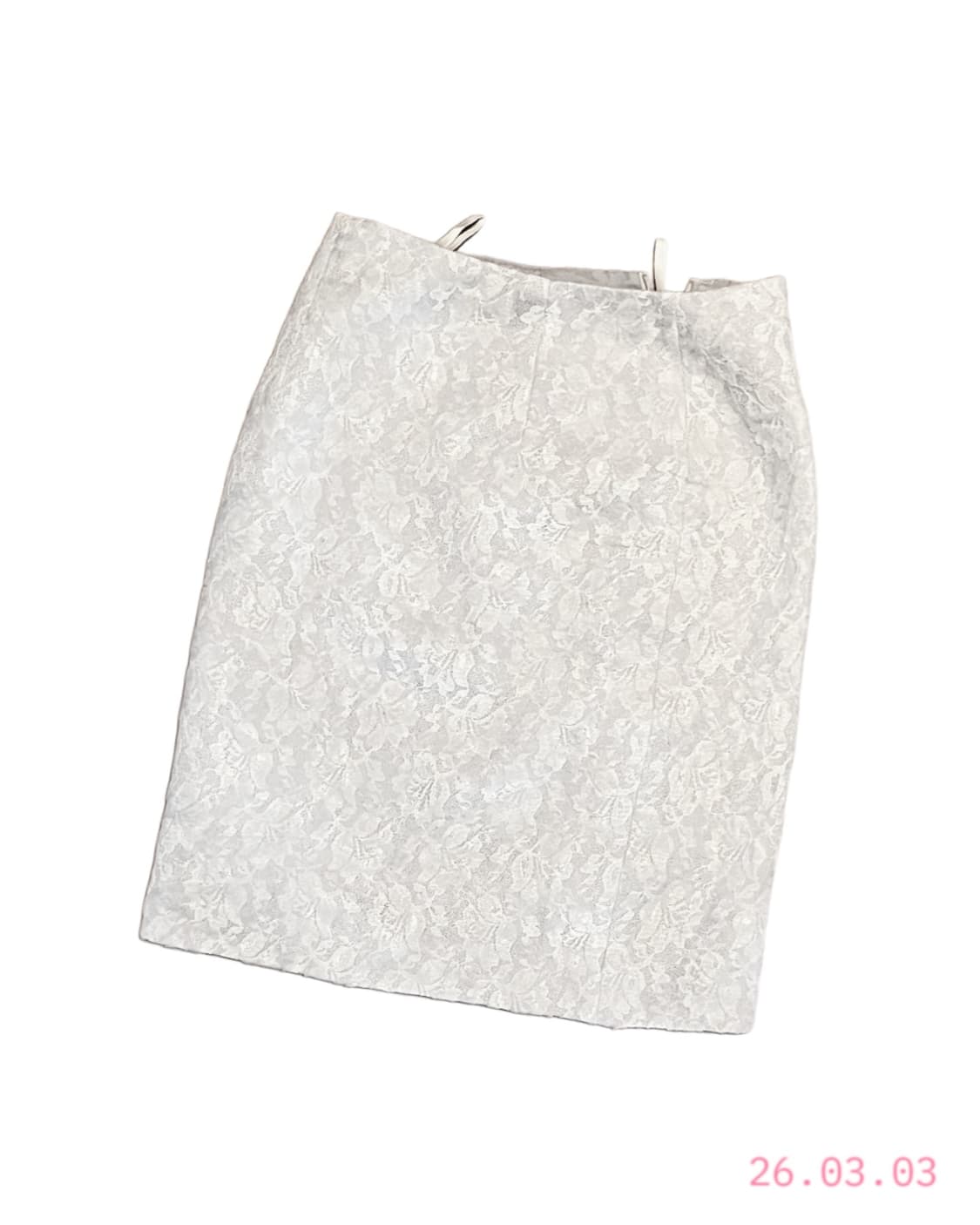 White Flower Lace Skirt 화이트 플라워 레이스 스커트 상품이미지1