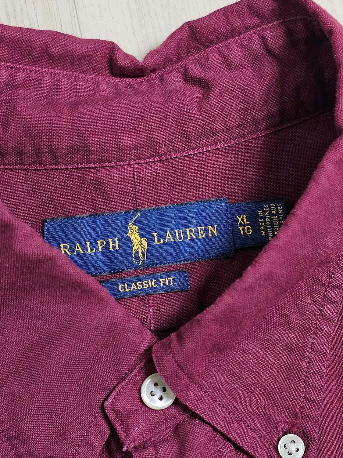[XL] 폴로 랄프로렌 클래식 핏 와인 버튼다운 셔츠 상품이미지5