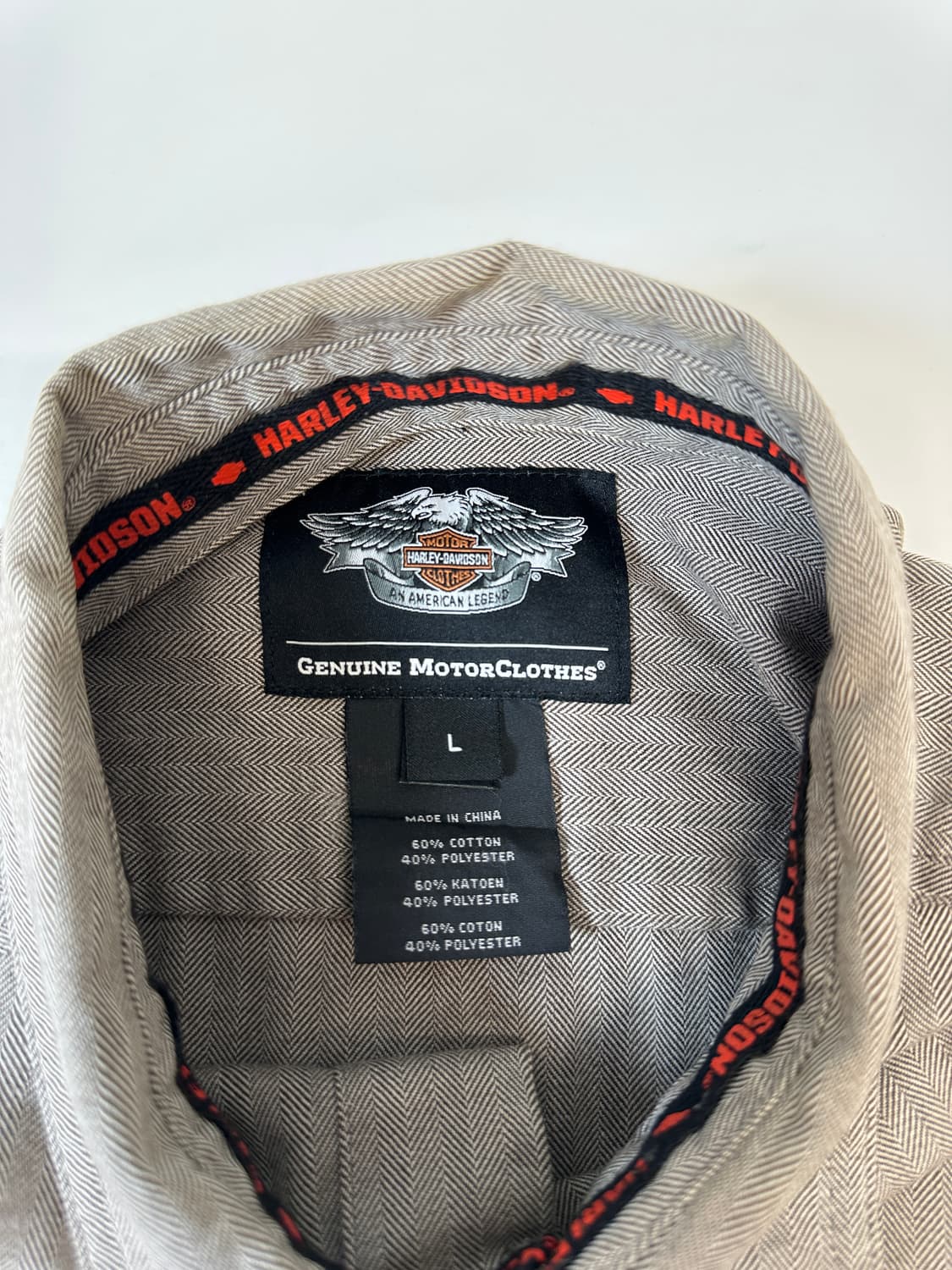 할리데이비슨 브라운 헤링본 셔츠  상품이미지4