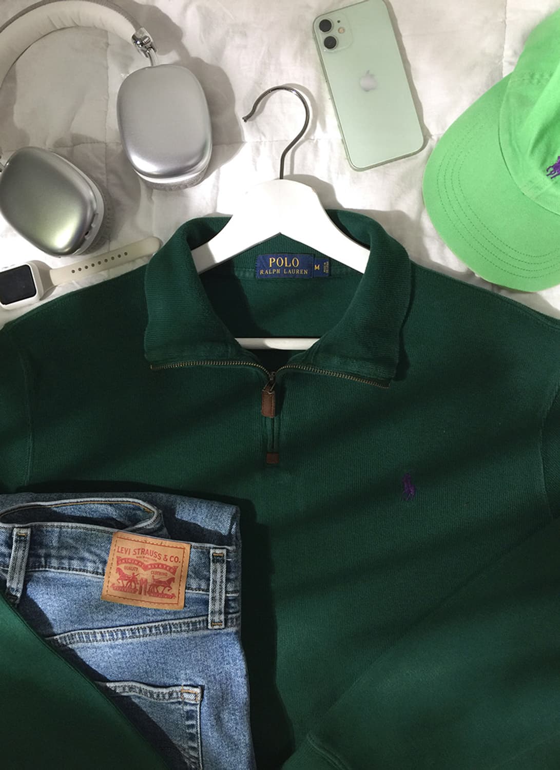 (MAN) 폴로랄프로렌 스웻 반집업 L 상품이미지1