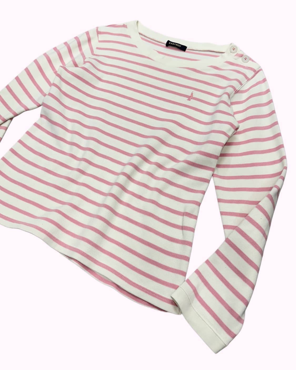 EAST BOY pink stripe logo t-shirt 상품이미지3