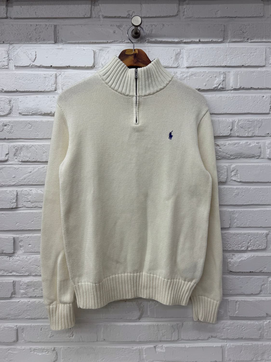 폴로 아이보리 반집업 니트 상품이미지3