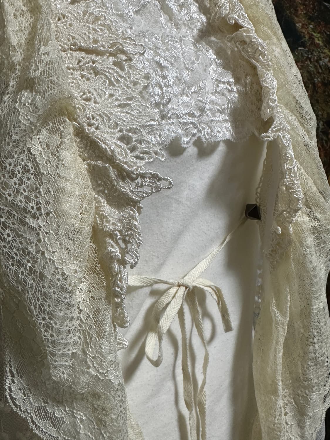 빈티지 아이보리 레이스 조끼 모리 모리걸 레이어드 상품이미지8
