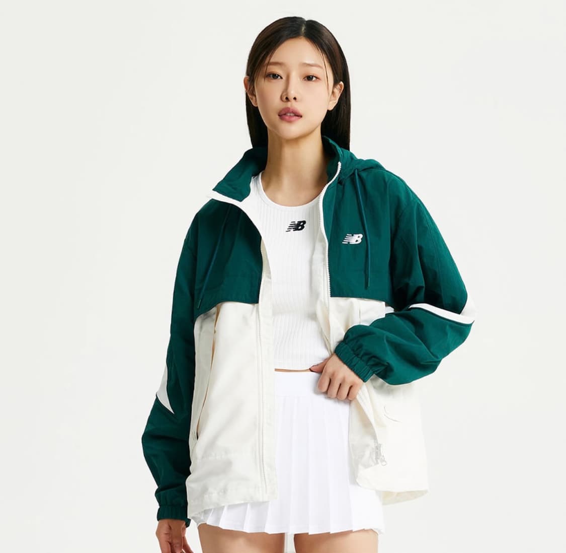 남녀공용 뉴발란스 컬러블록 웜업자켓M 바람막이 헌터 상품이미지8