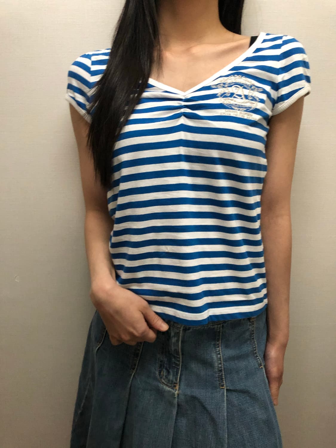 빈티지 블루 스트라이프 티셔츠 상품이미지9