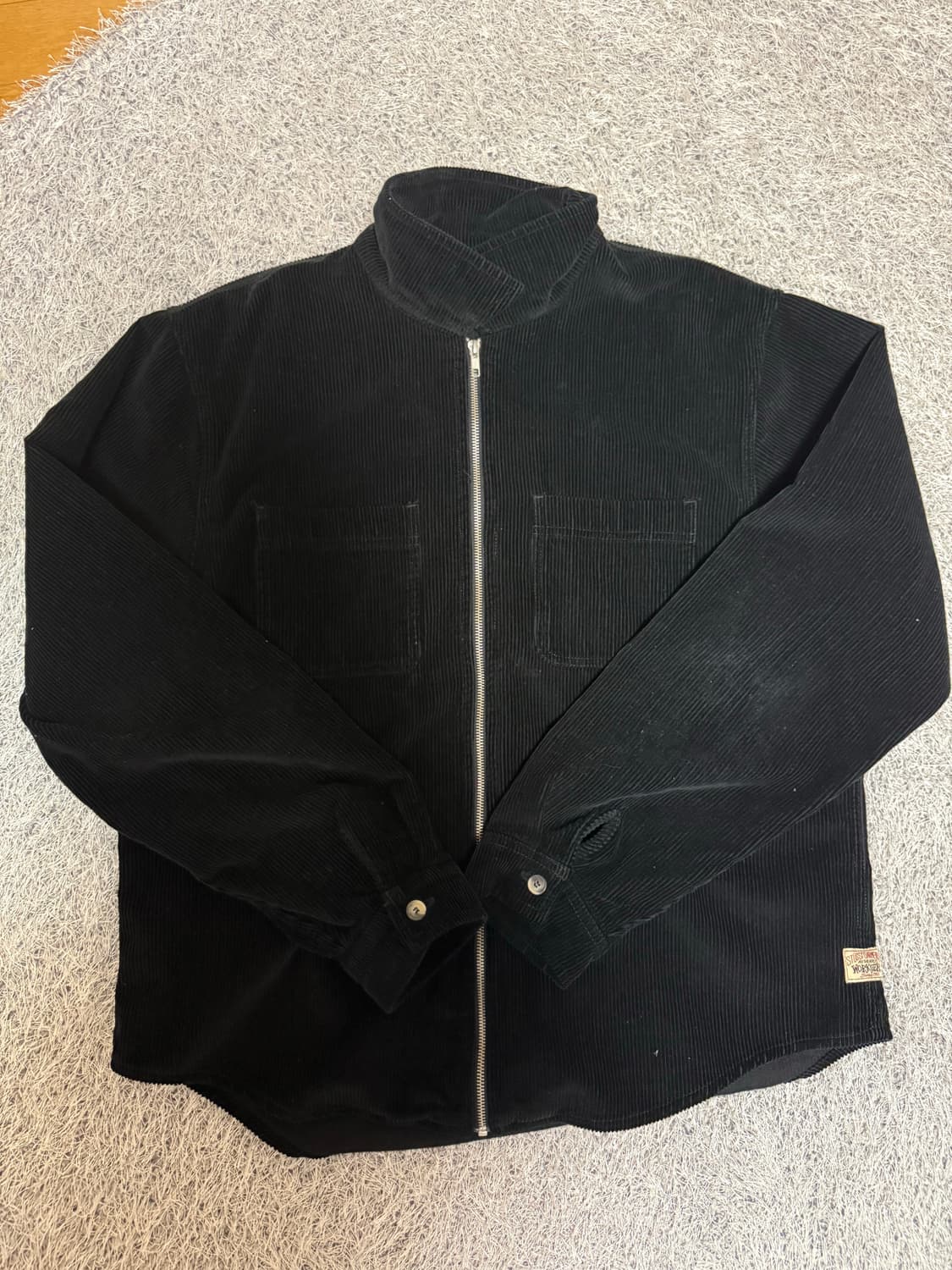 [XL] 스투시 코듀로이 집업셔츠 블랙 상품이미지1