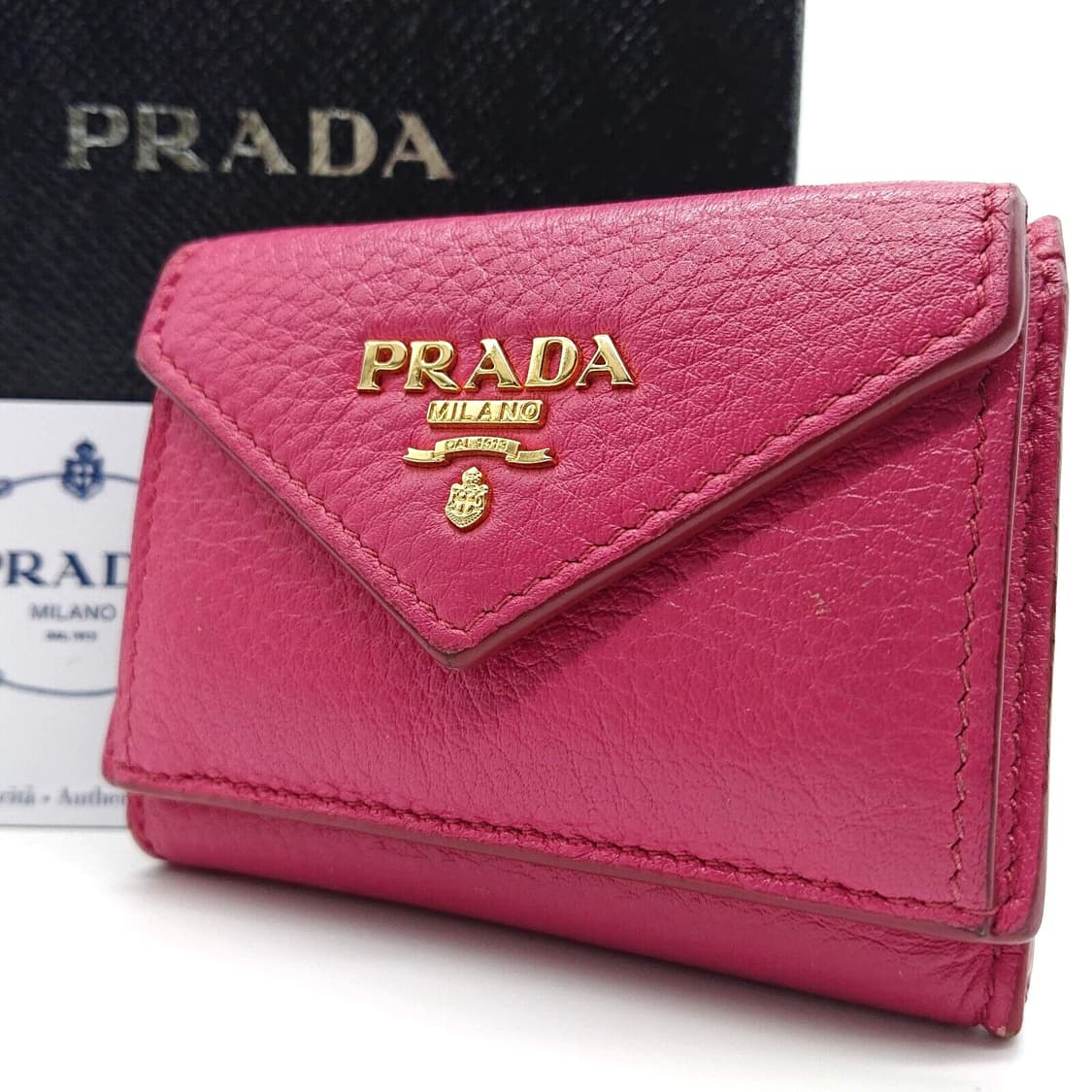 프라다 지갑 PRADA Trifold wallet Pink VITELLO 상품이미지1