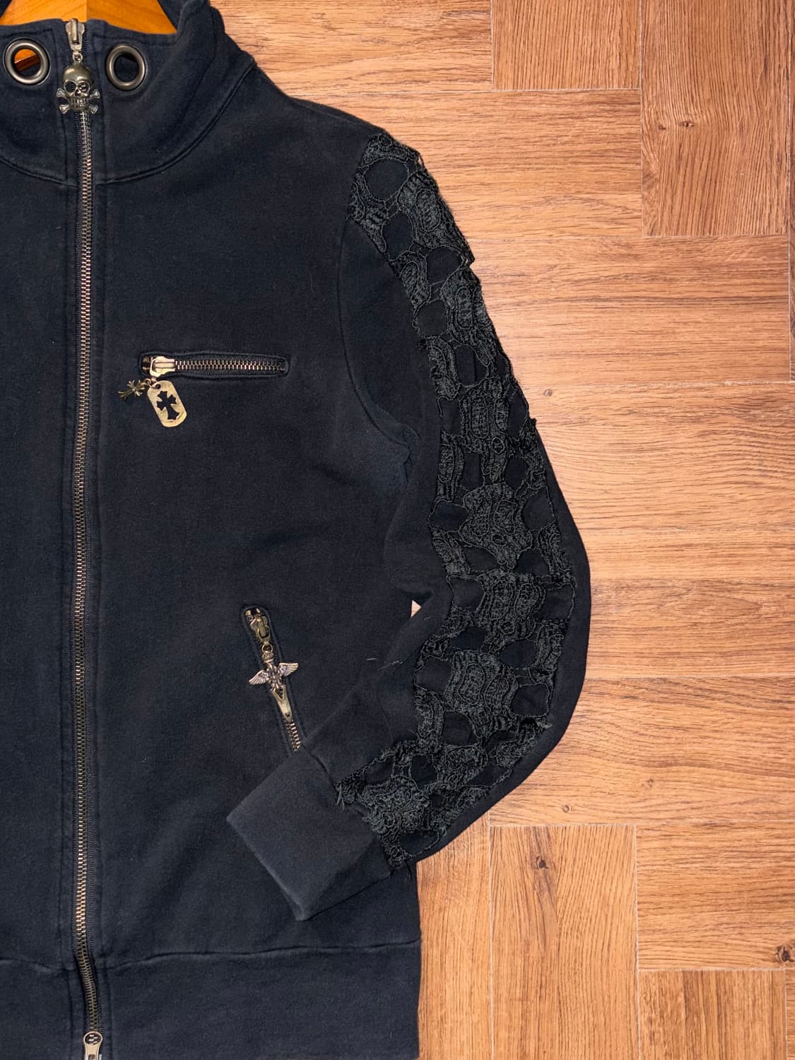 고딕펑크 딱붙핏 투웨이 집업 상품이미지7