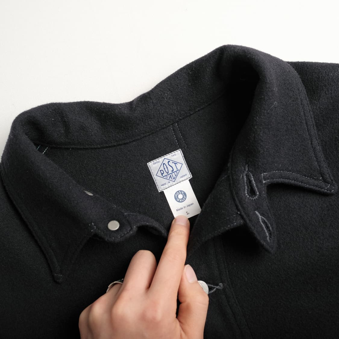 포스트오버롤즈 크루저 멜튼울 자켓 블랙 L사이즈 Postoveralls 상품이미지8