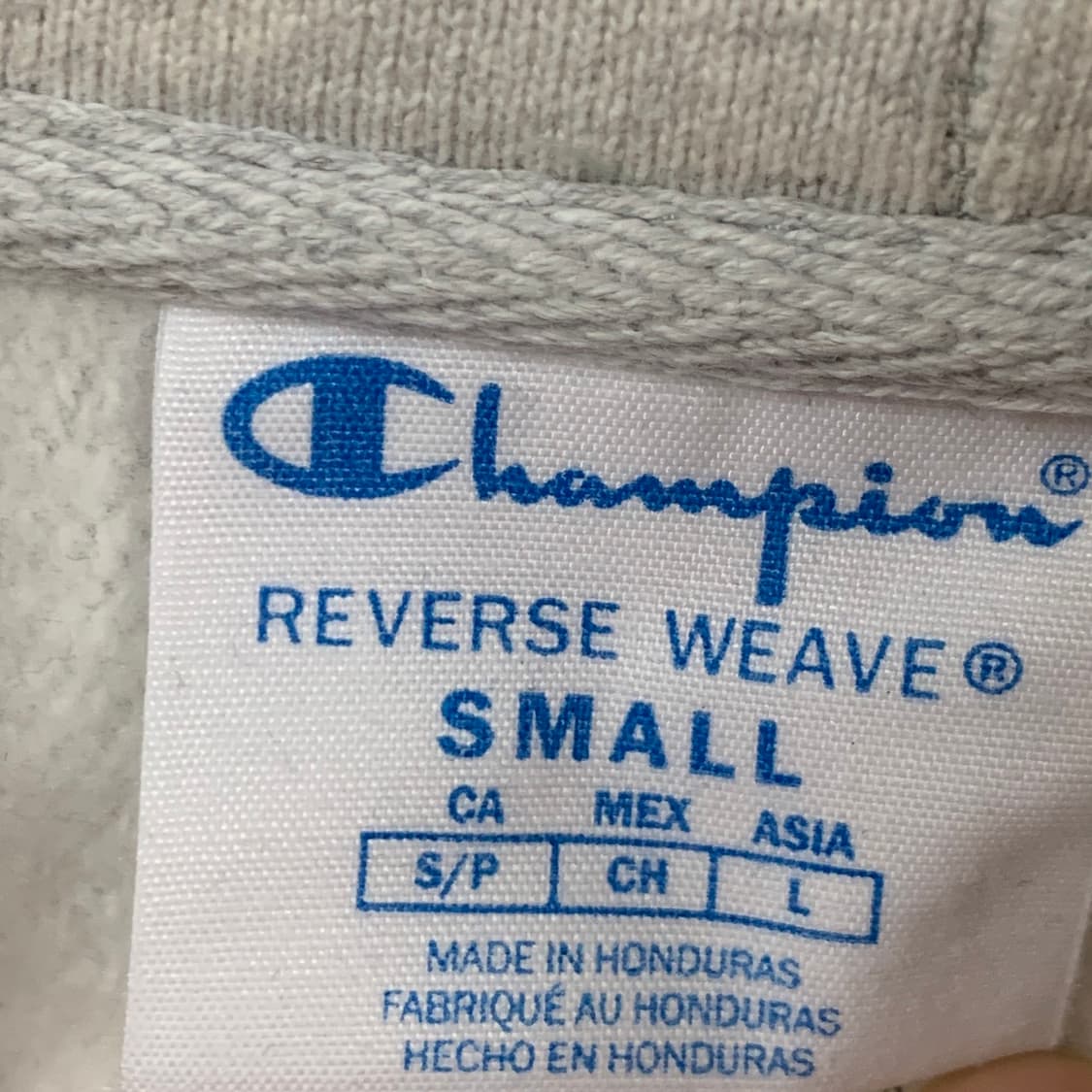 L 챔피온 리버스위브 블루택 크롭 기모 후드티 상품이미지6