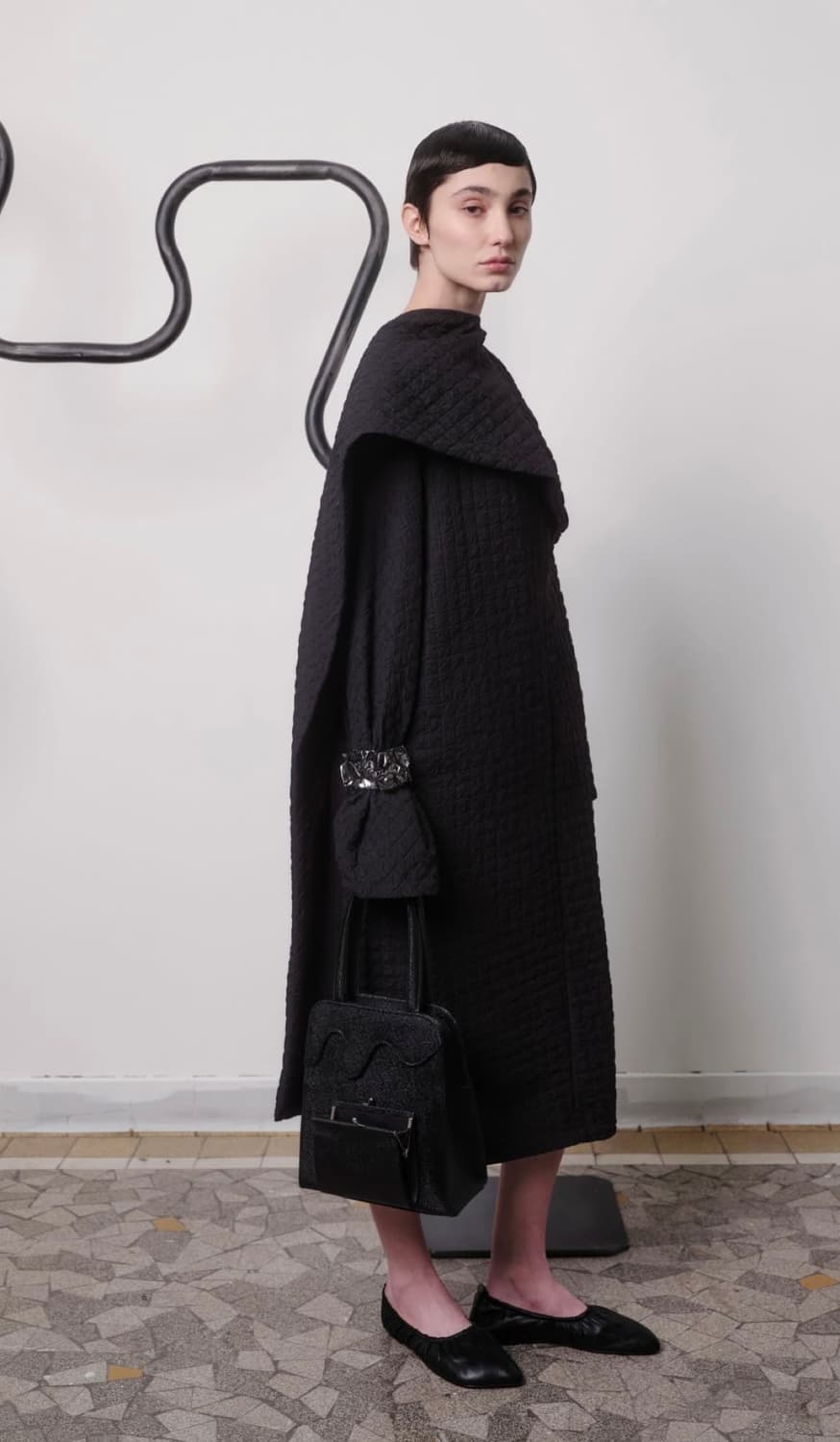 [36]니콜로 파스쿠알레티 25fw 셔링 플랫 슈즈/블랙 상품이미지8