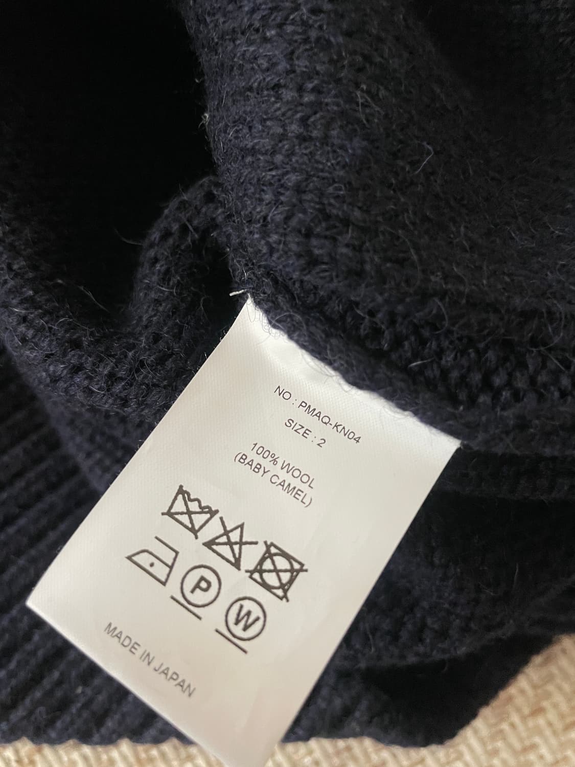 피그벨 phigvel 울 베이비 카멜 니트 네이비 2 상품이미지2