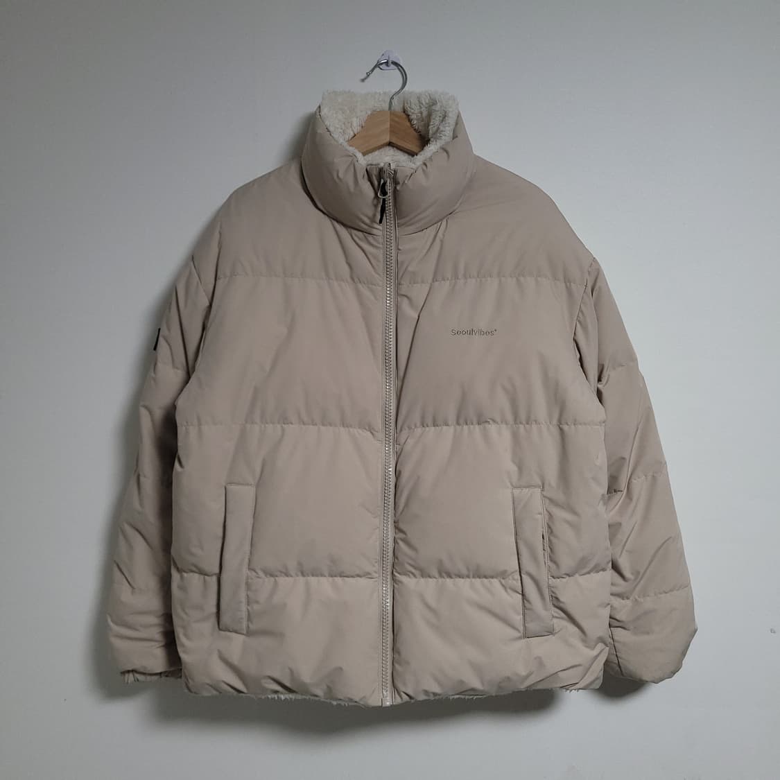 (S) SPAO 스파오 리버시블 아이보리 플리스 양면패딩 상품이미지6