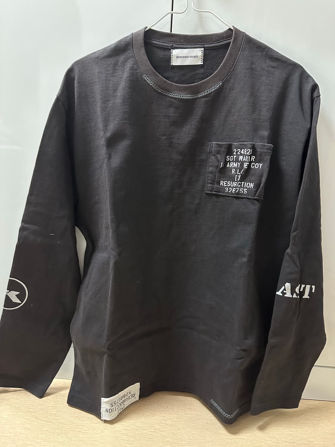 레저렉션13 마가진 디테일 롱 슬리브 블랙 S 상품이미지5