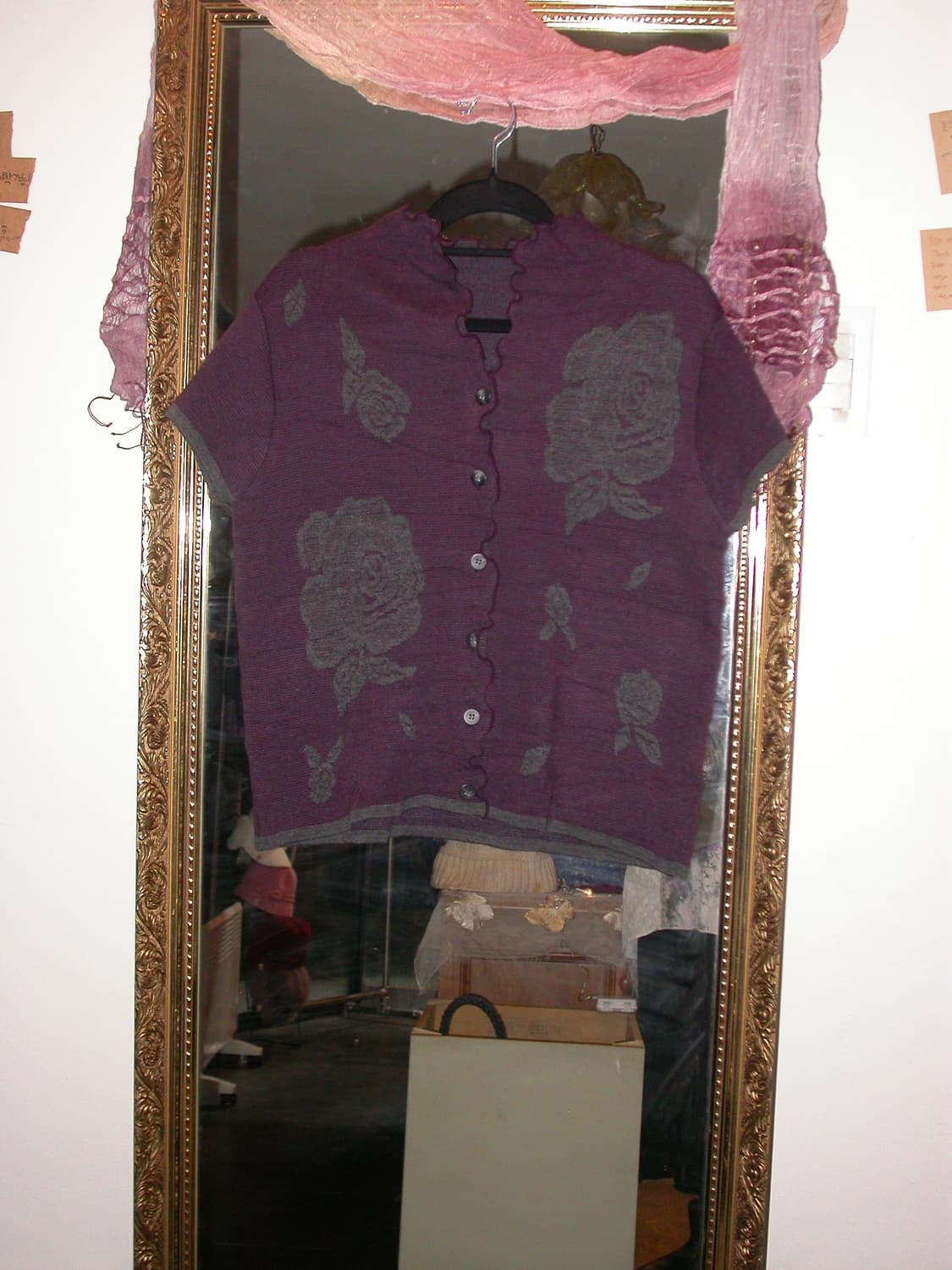 Vintage purple rose knit cardigan 상품이미지1