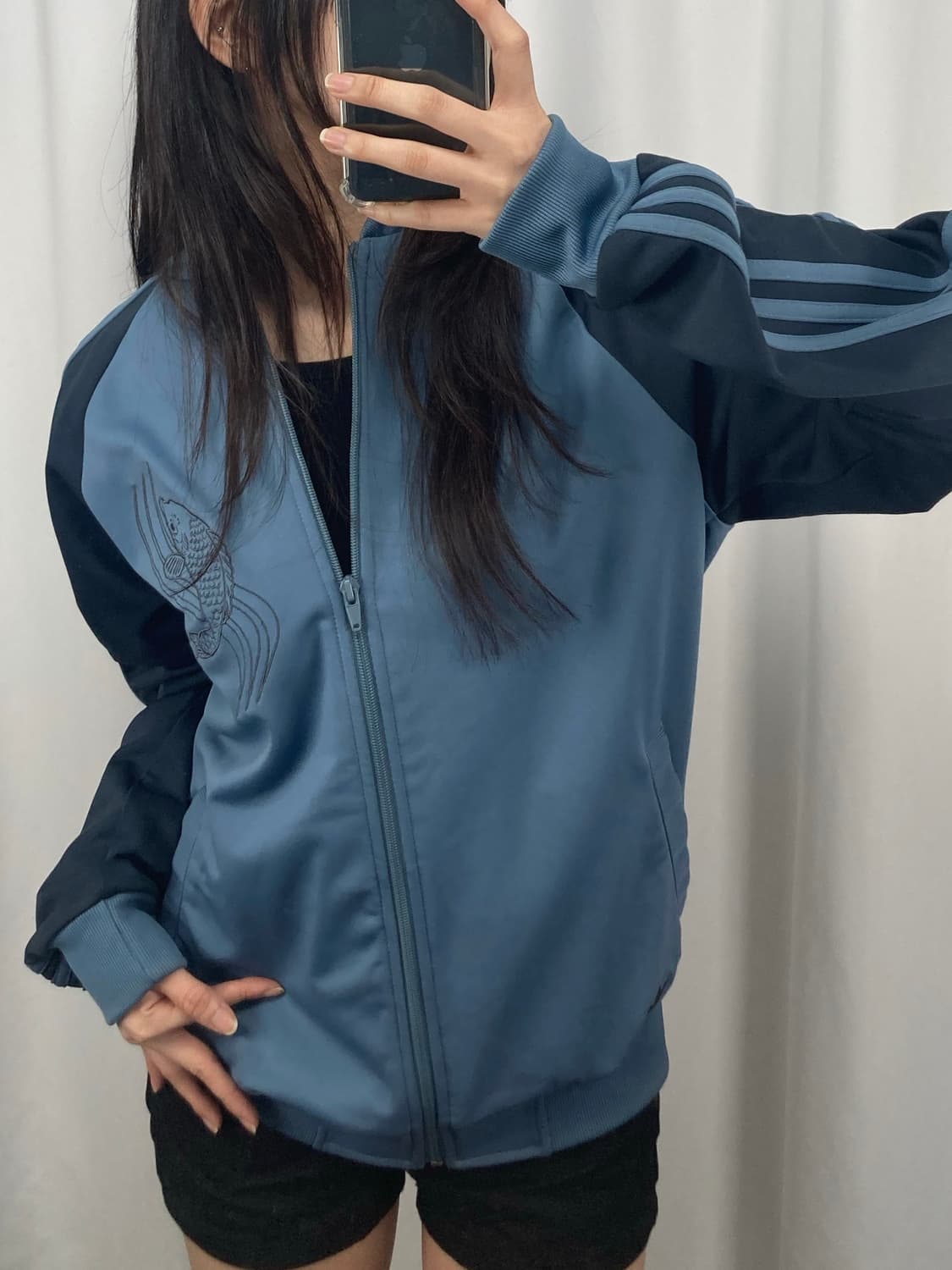 아디다스 블루 네이비 잉어자수 져지 상품이미지1