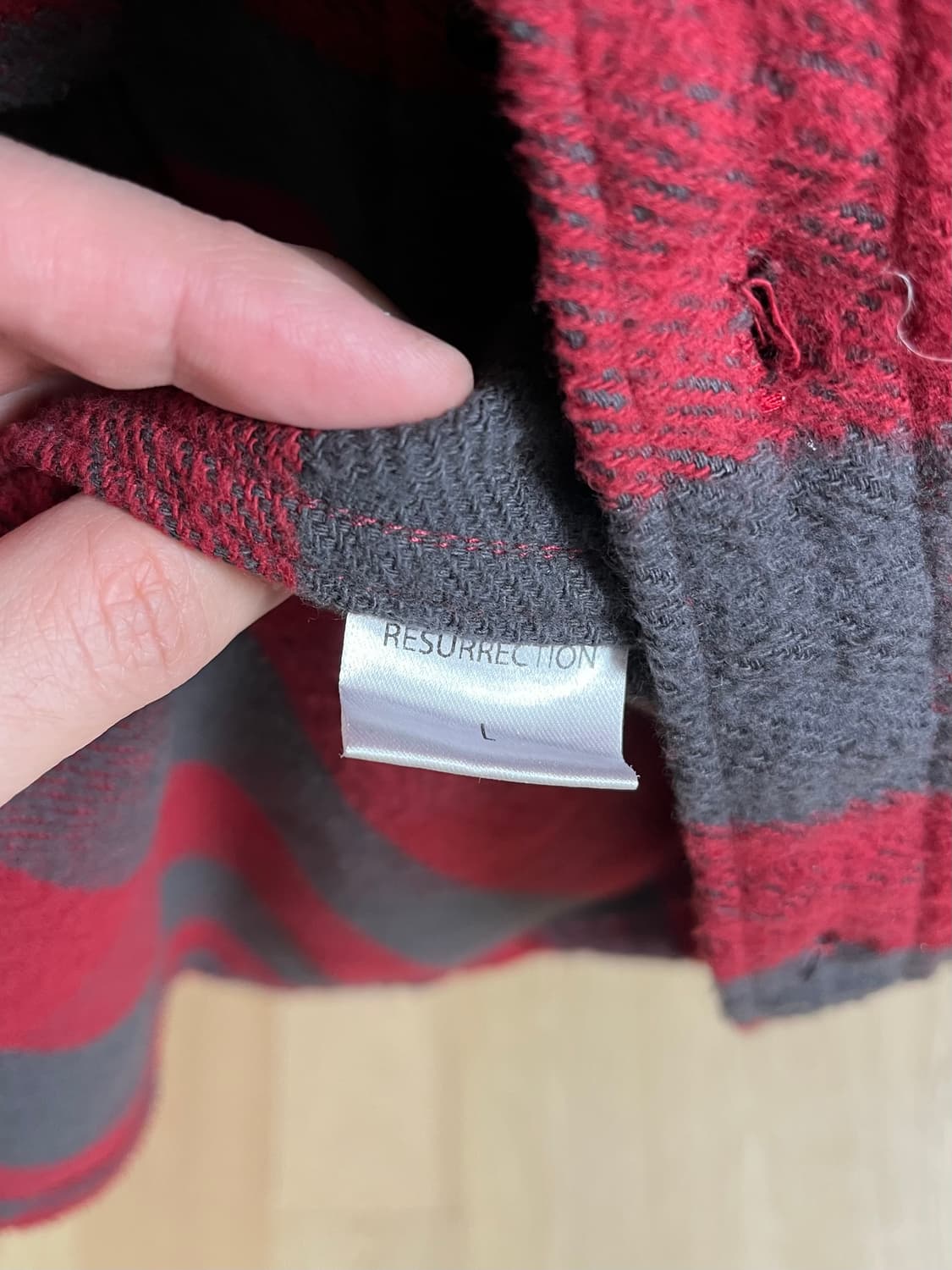 에센스룸 리저렉션 럼버잭 셔츠 레드 라지 상품이미지3