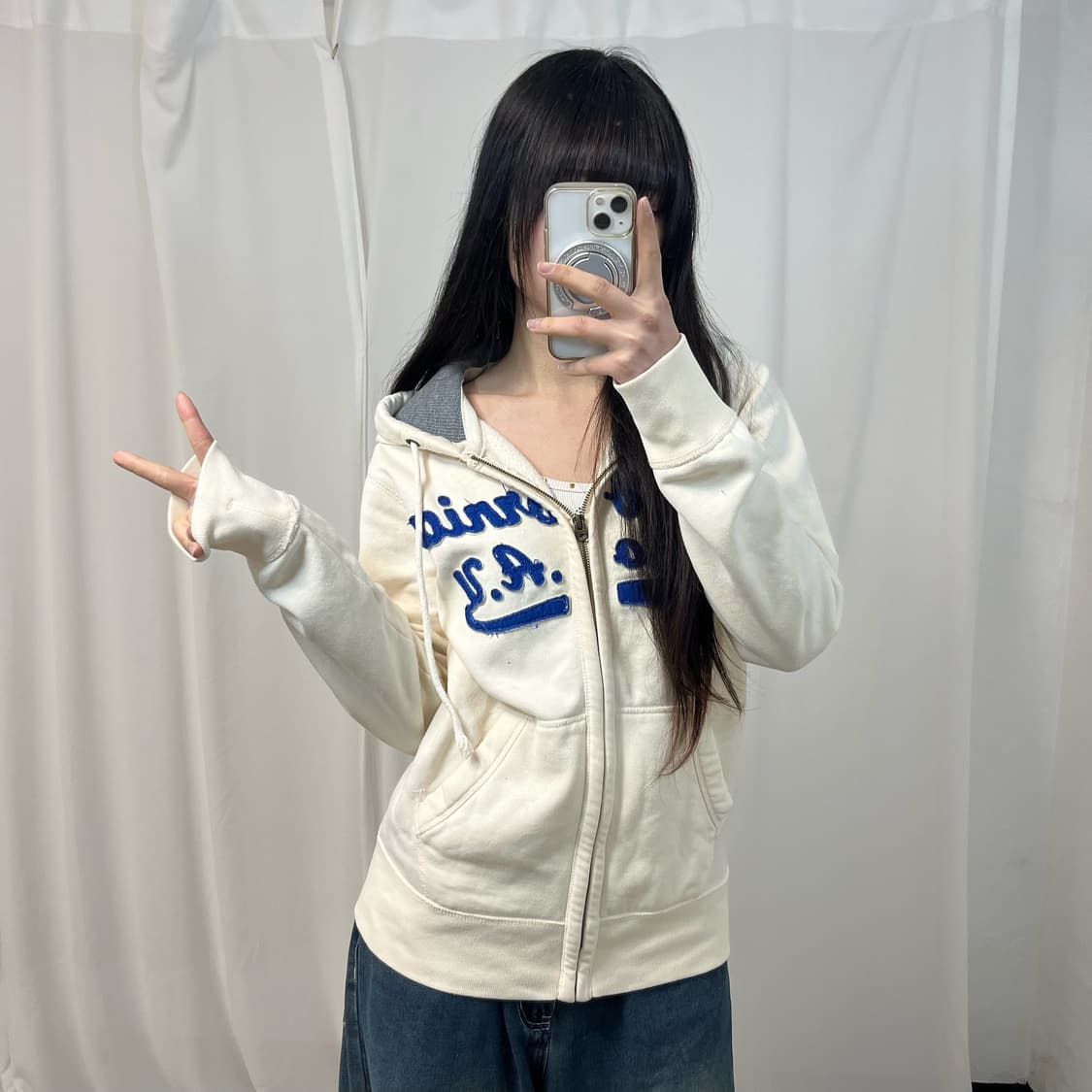 Who A U Ivory Hood Zip-up 상품이미지1