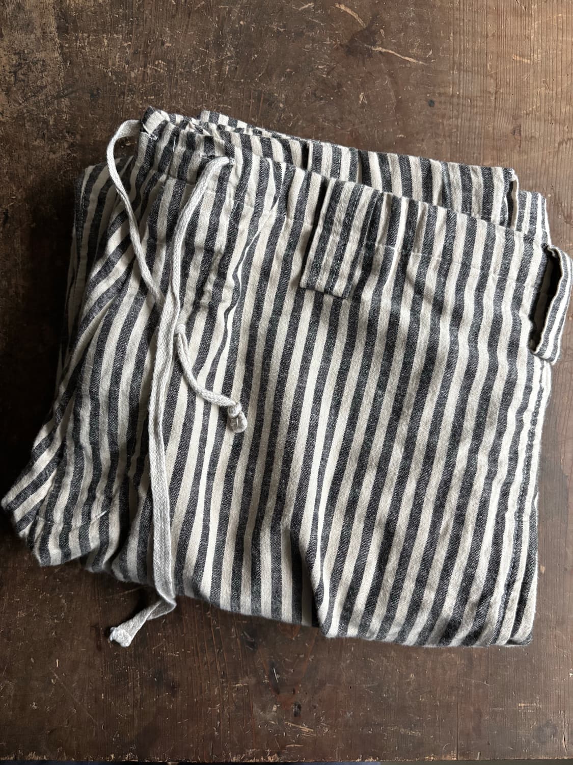 wardrobe 41 tie up stripe pants ivory 상품이미지1